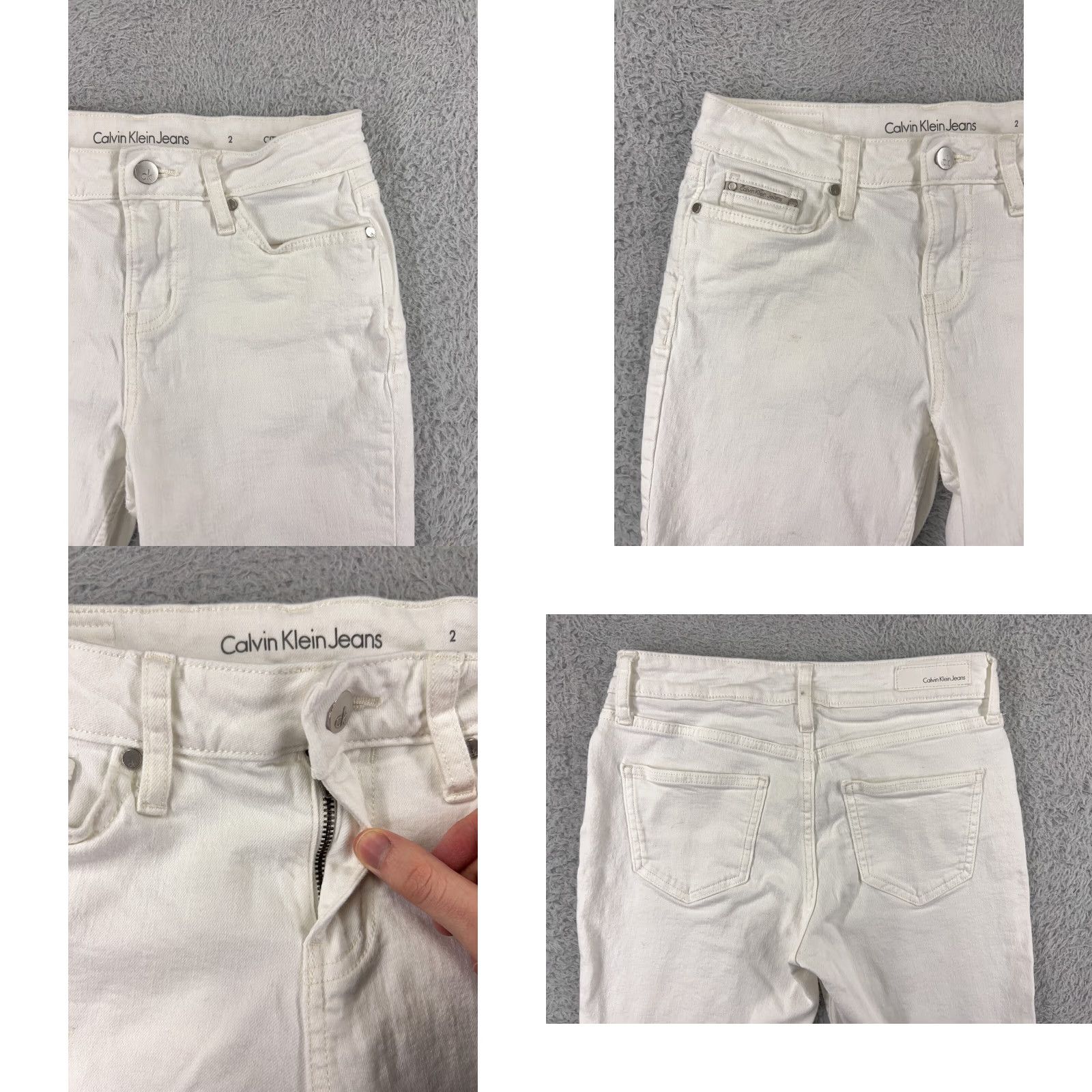 Calvin Klein Calvin Klein Shorts Womens 2 White Distressed Cotton Blend Stretch Pockets 26x9 Vintage No Size 26" / US 2 / IT 38 - 8 Thumbnail