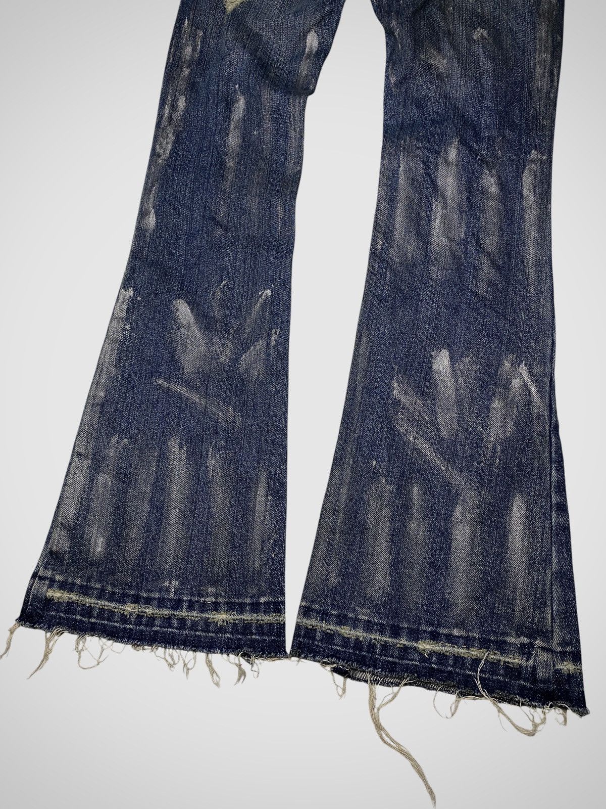 If Six Was Nine 2000's L.A Seawash Waxed Flared Jeans Size US 27 - 6 Thumbnail
