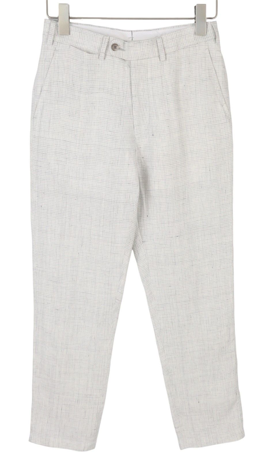 Suitsupply SOHO UK26R Light Grey Linen Patterned Trousers 86747 Size US 26 / EU 42 - 1 Thumbnail