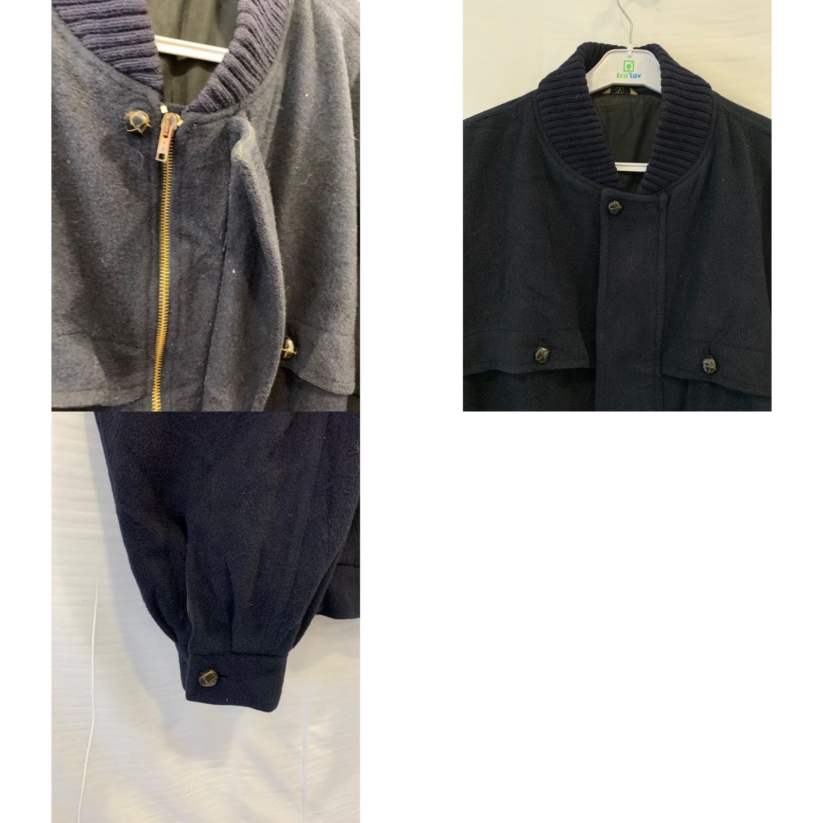 Valentino Valentino Uomo Navy Blue Wool Bomber Jacket XL Men Vintage Made in Italy Size US XL / EU 56 / 4 - 8 Thumbnail