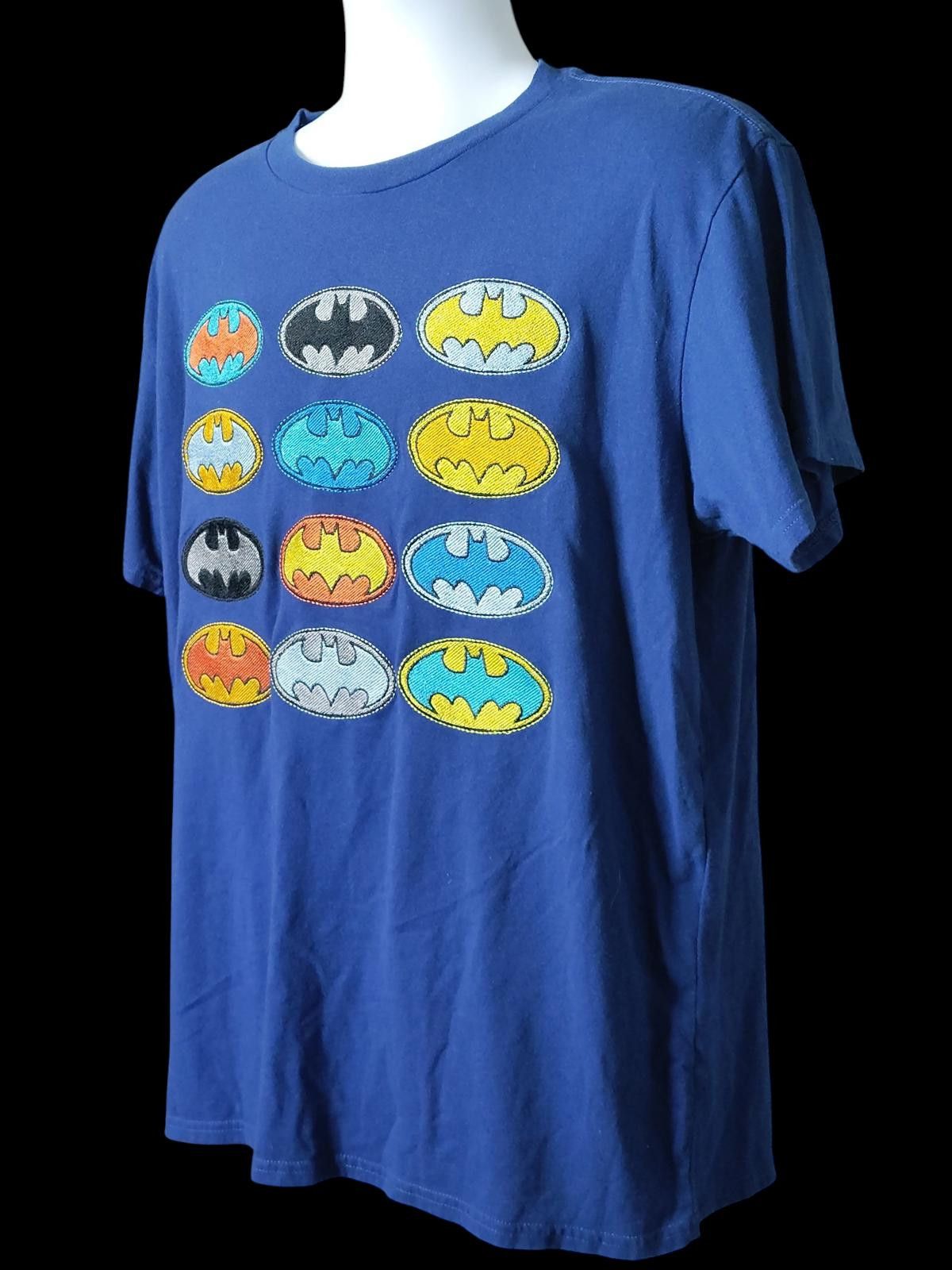 DC Comics Men's Blue Graphic Batman Logo T-Shirt Size US XL / EU 56 / 4 - 5 Thumbnail
