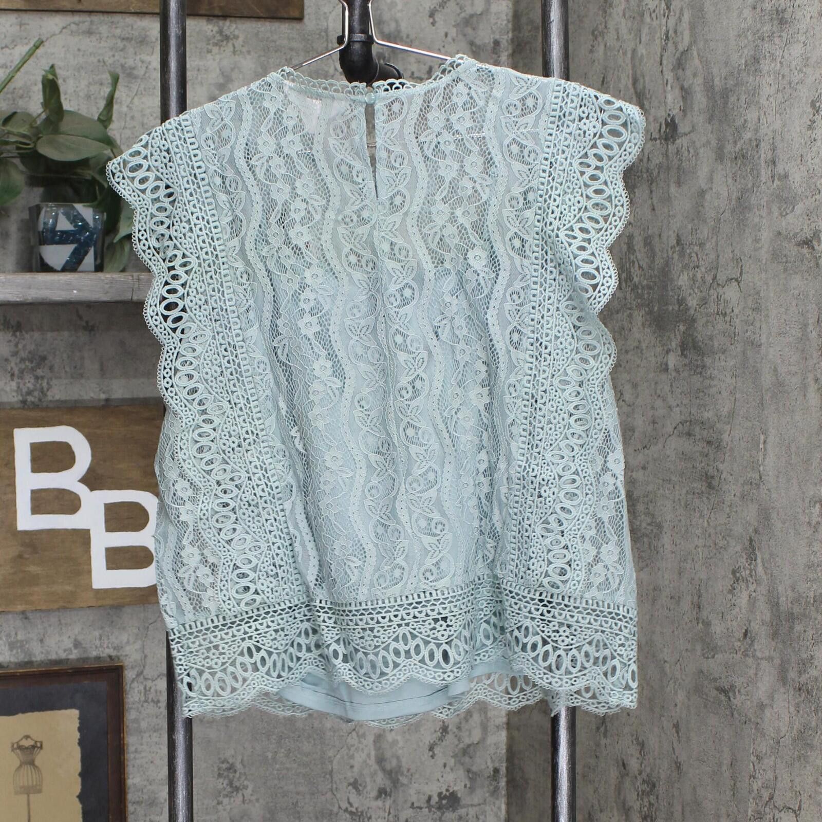Other Nwt Lc Lauren Conrad Shirt Top Wl21w030rs L Inez Green Blue Size L / US 10 / IT 46 - 2 Thumbnail