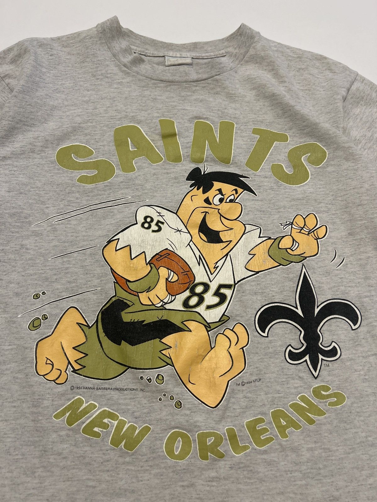 NFL Vintage 1994 New Orleans Saints Fred Flintstone NFL T- Shirt Size US XL / EU 56 / 4 - 2 Thumbnail