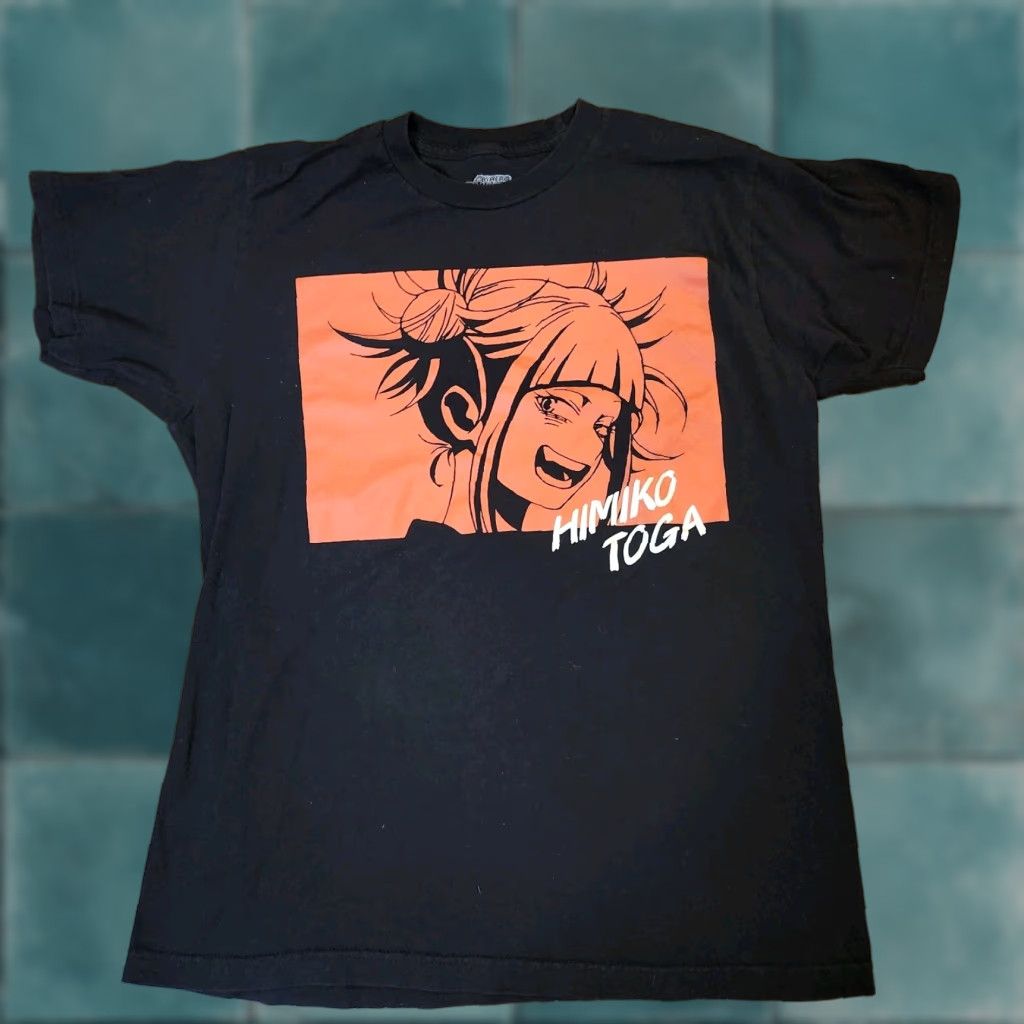 Toga My Hero Academia T-Shirt Mens Black Crew Neck Short Sleeve Size M Graphic Print Himiko Toga Anime Size US M / EU 48-50 / 2 - 1 Thumbnail