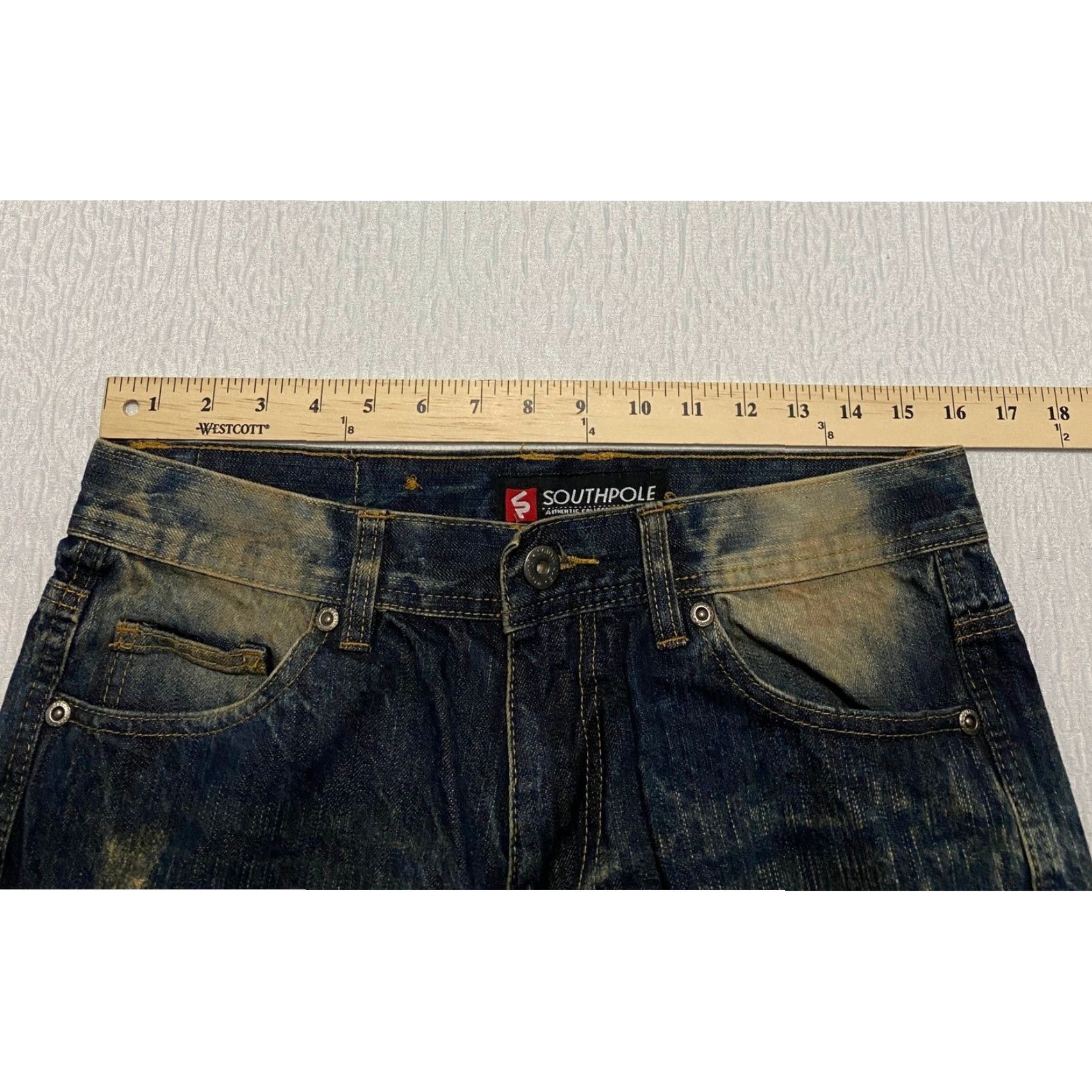 Southpole Southpole Jeans Men Distressed Moto Style Denim Pants 32x30 Blue Straight Regular 5-Pocket Button Zip Spring Summer Fall Winter Men Blue Jeans Size US 32 / EU 48 - 3 Thumbnail