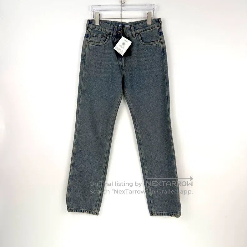 Prada Prada Blue washed and destroyed triangle logo jeans Size US 26 / EU 42 - 3 Thumbnail