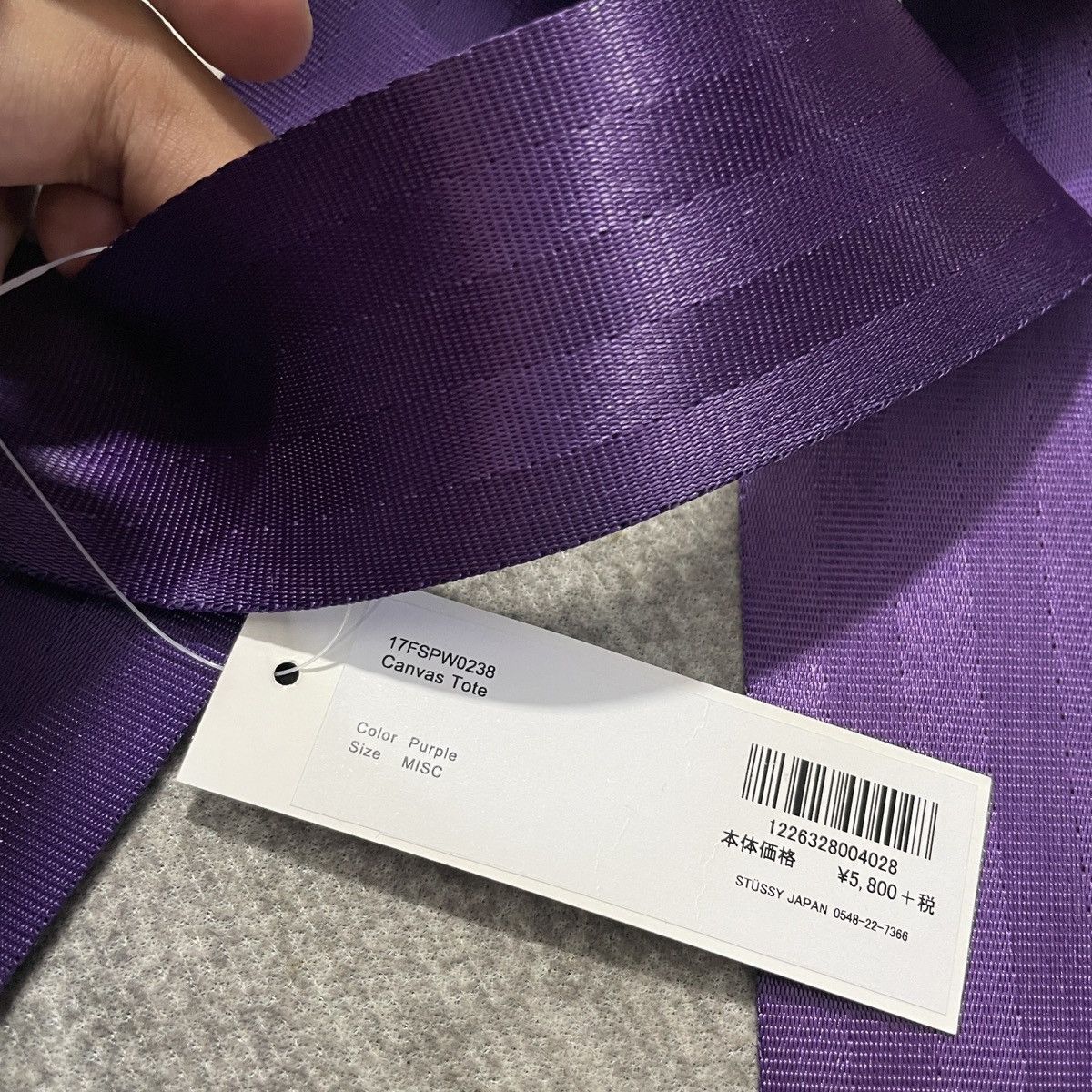 Stussy STUSSY WOMEN CANVAS TOTE BAG - PURPLE Size ONE SIZE - 3 Thumbnail