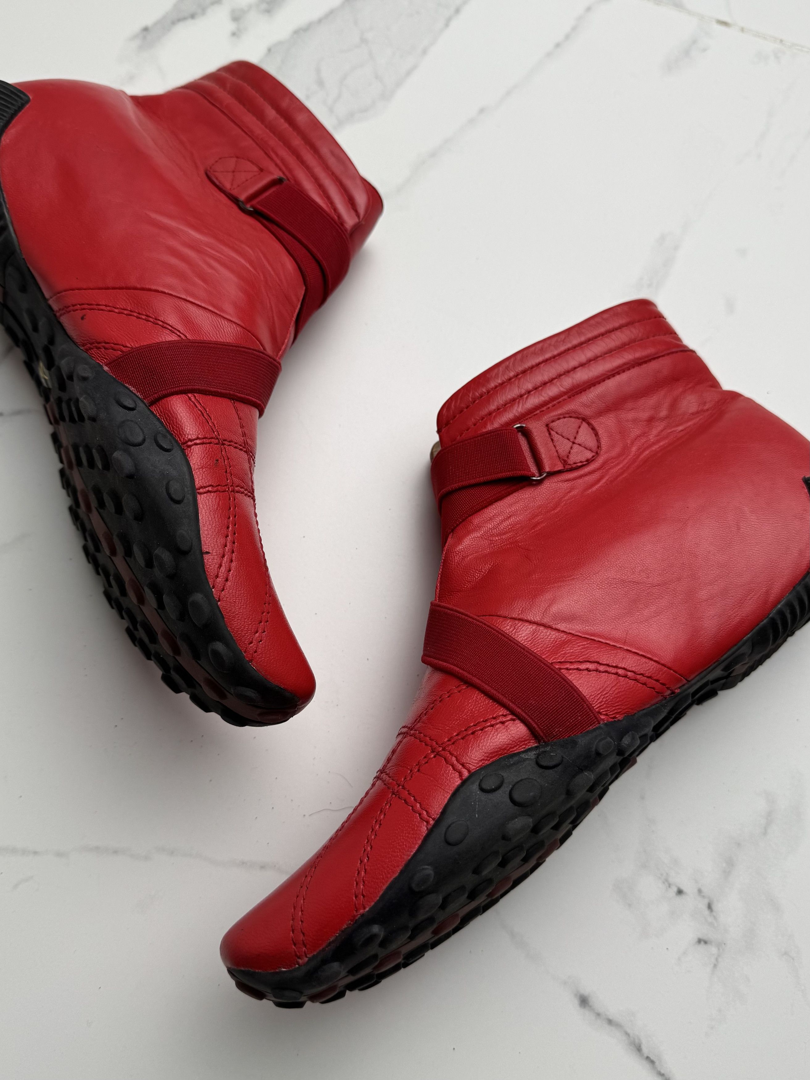 Other Vintage Leather Ankle Boots Low Wedge Soft Sole Booties Size US 9 / IT 39 - 5 Thumbnail