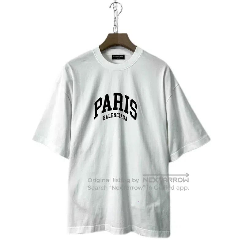 Balenciaga Balenciaga City Limited White Round Neck Letter Print T-Sh Size US M / EU 48-50 / 2 - 1 Thumbnail
