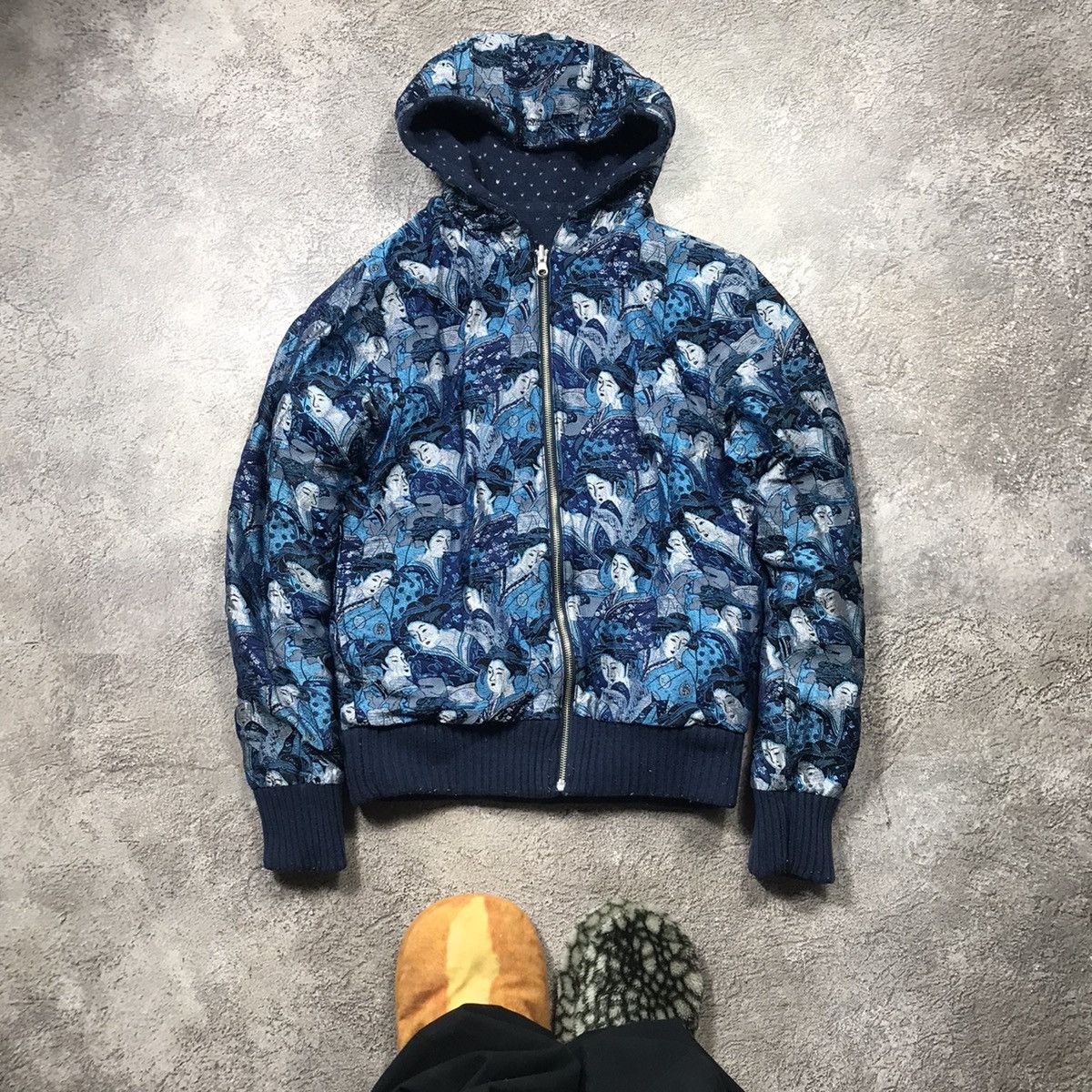 Vintage Vintage 90s Y2K All Over Print Quilted Hoodie Streetwear M Size M / US 6-8 / IT 42-44 - 1 Thumbnail