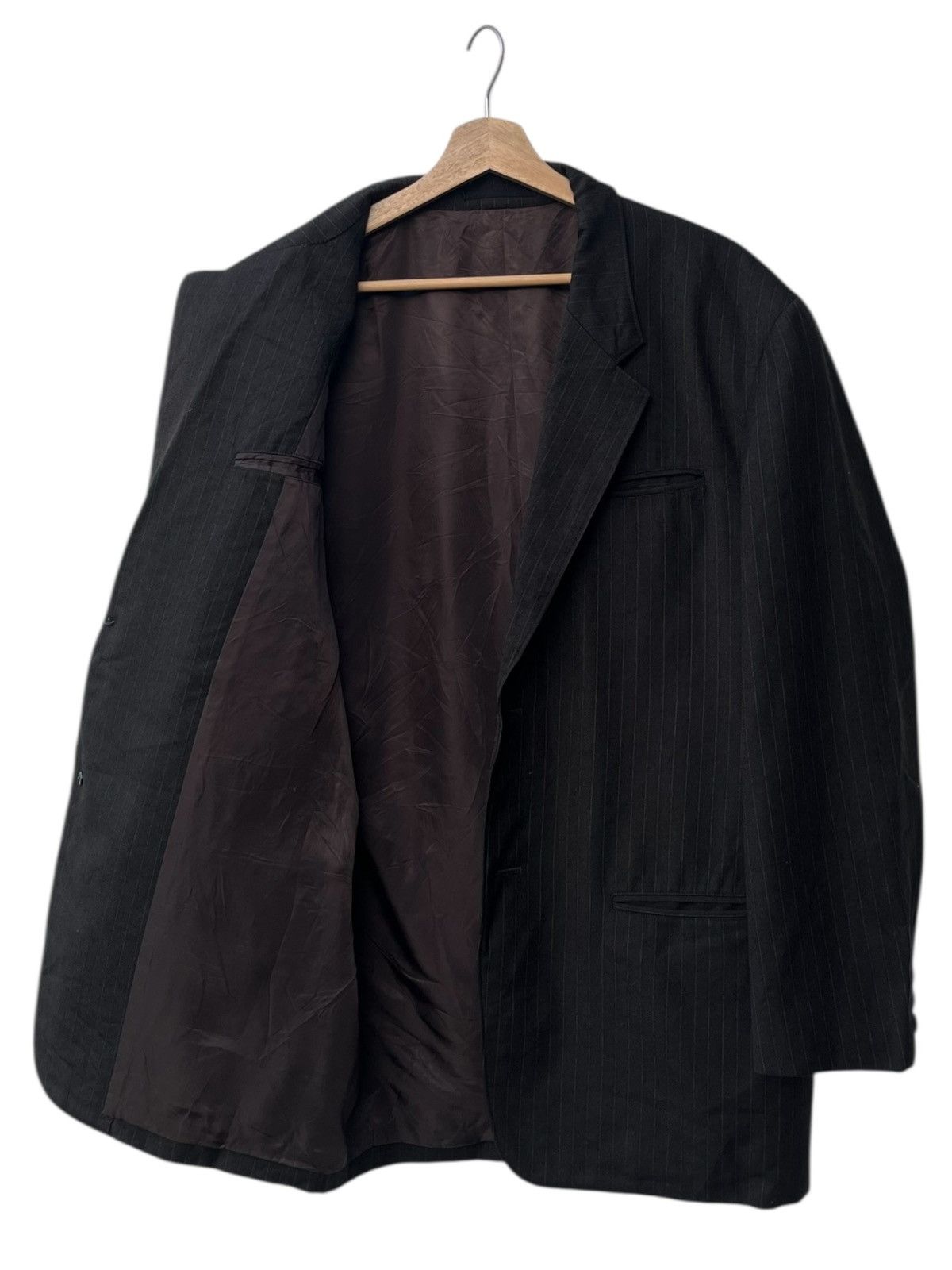 Yohji Yamamoto Y’s For Men Brown Striped Black Tailored Jacket Size US M / EU 48-50 / 2 - 3 Thumbnail