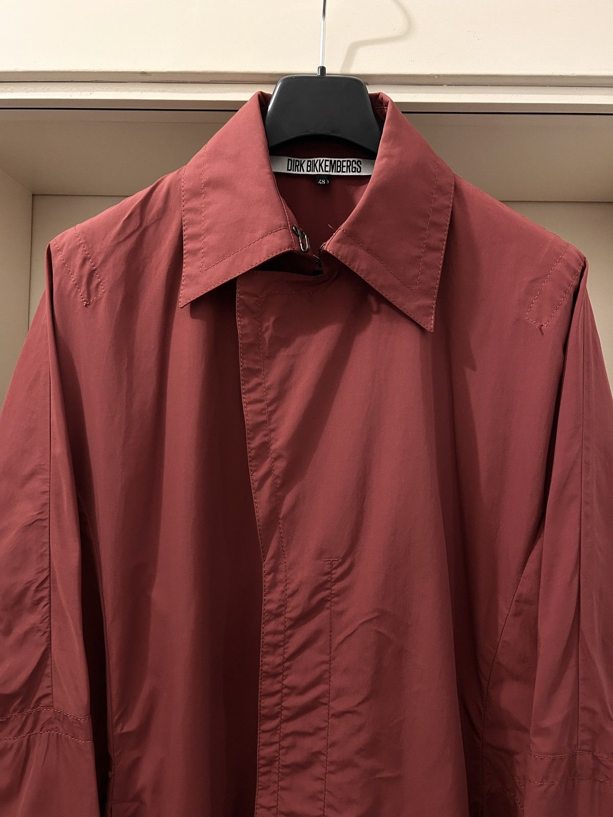 Dirk Bikkembergs S/S 1999 archive red nylon belted coat Size US M / EU 48-50 / 2 - 4 Thumbnail