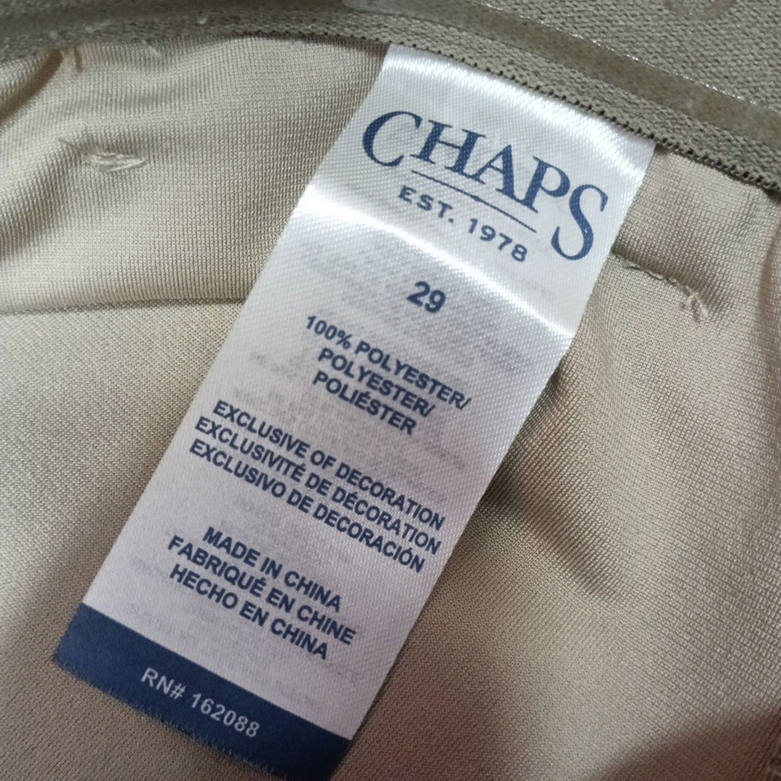Chaps Chaps Golf Slim Fit Pants Mens 29x30 Khaki Stretch Waistband Size US 29 - 5 Thumbnail