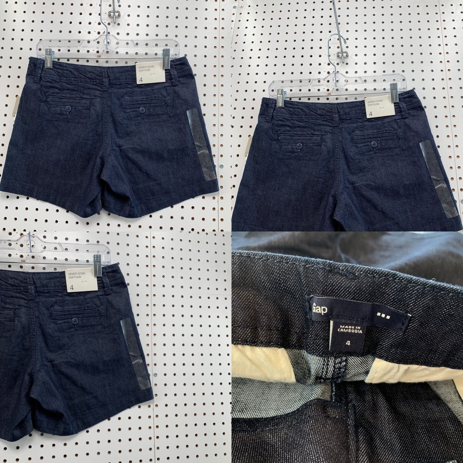 Gap NEW GAP Stretch Bermuda Shorts Womens Size 4 30x5 Khaki Denim Slim Flat Front Beige Stretch Shirt Womens Size 27" / US 4 / IT 40 - 8 Thumbnail