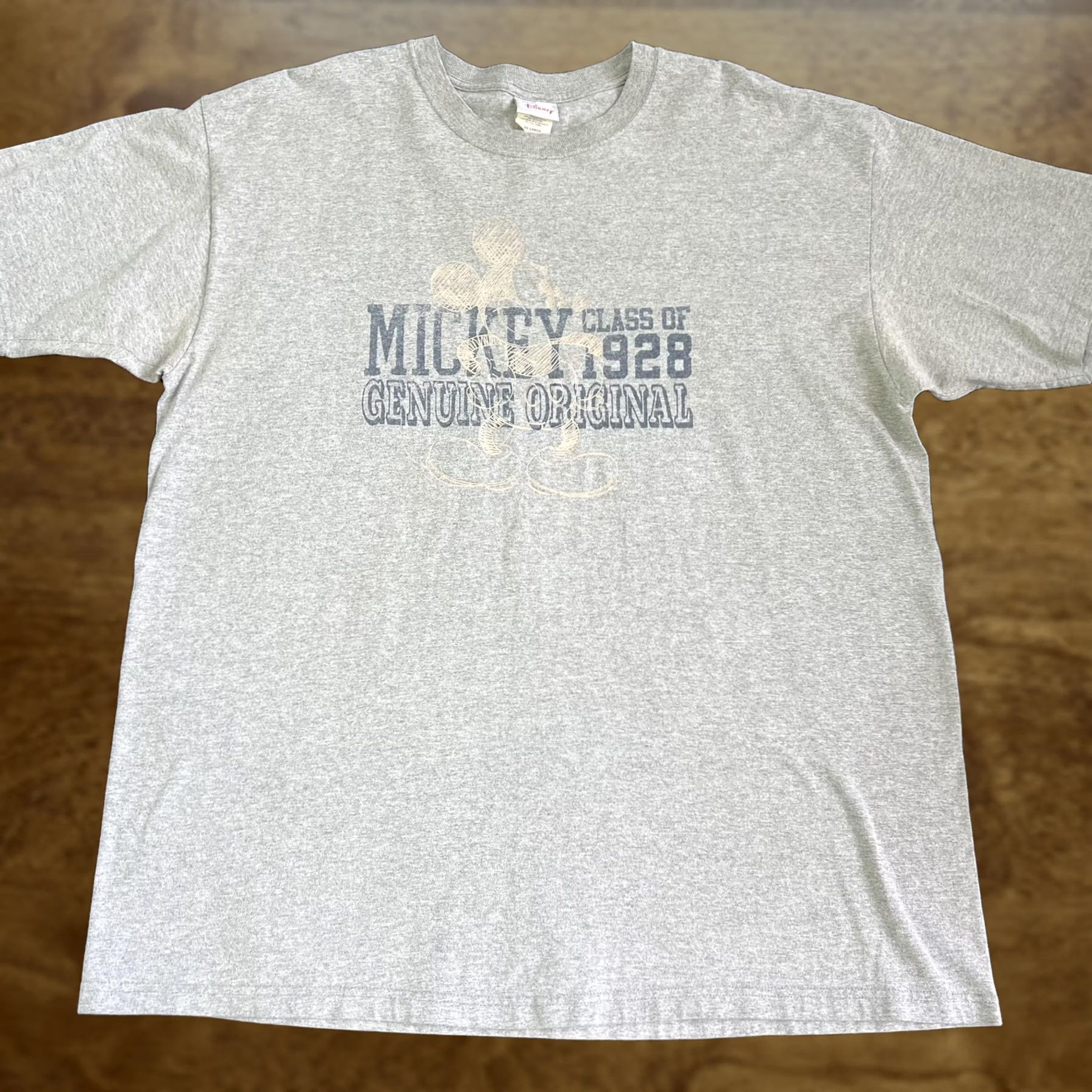 Disney Disney Mickey Mouse Shirt Mens 2XL Gray Class Of 1928 Genuine Original T-Shirt Crew Neck Short Sleeve Graphic Print Vintage No Size US XXL / EU 58 / 5 - 1 Thumbnail