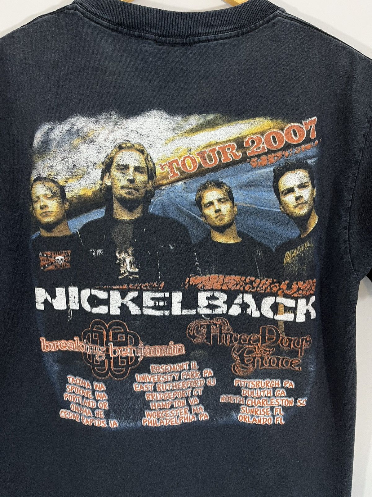 Band Tees Faded Black Nickelback 2007 Tour Y2K Band Tee Size US M / EU 48-50 / 2 - 8 Thumbnail