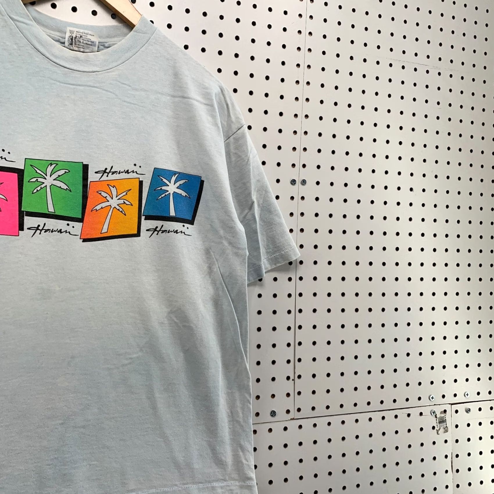 Hanes Vintage Hawaii Palm Tree Shirt Mens XL Blue 80s Single Stitch Hanes T-Shirt Size US L / EU 52-54 / 3 - 4 Thumbnail