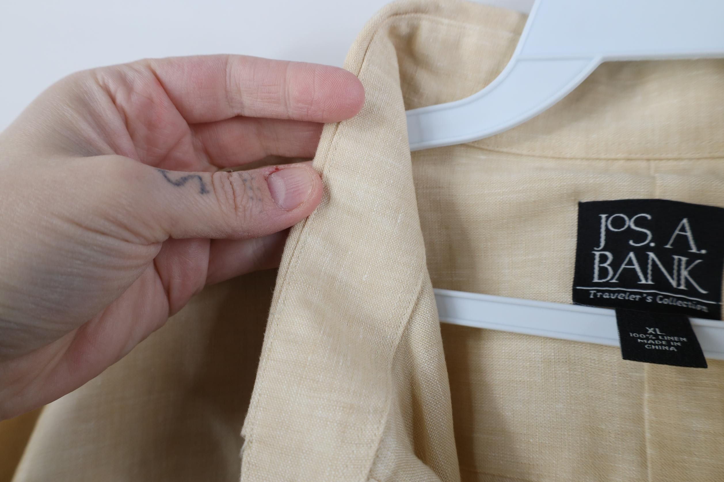 Jos. A. Bank Jos A Bank Baggy Linen Short Sleeve Collared Button Shirt Size US XL / EU 56 / 4 - 9 Thumbnail