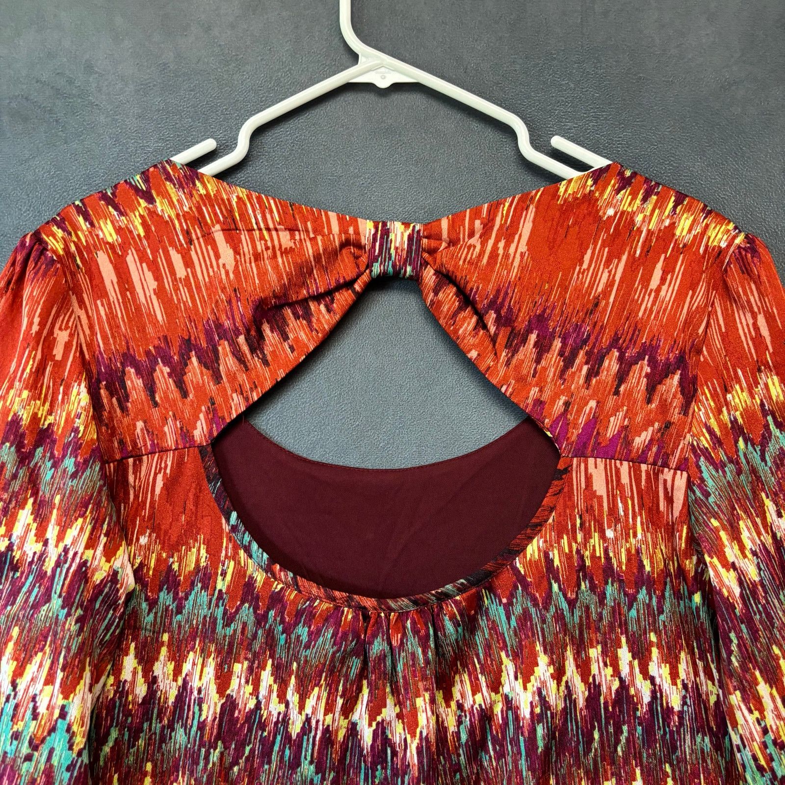Other Lily Rose XL Multicolor Ikat Print Bow Back Dress Boho Size XL / US 12-14 / IT 48-50 - 10 Thumbnail