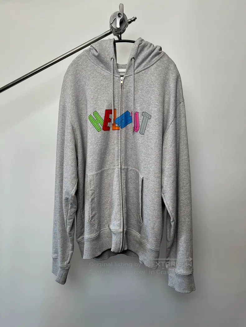 Helmut Lang HELMUT LANG Color Printed Oversized Zip-up Hoodie Size US XL / EU 56 / 4 - 1 Thumbnail
