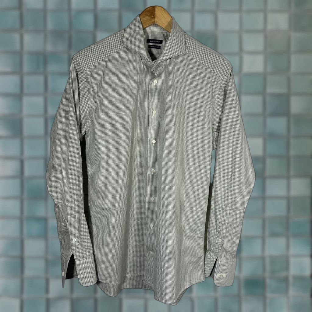 Suitsupply Suitsupply Dress Shirt Mens 40 15-3/4 Brown Cotton Two Ply Gingham Shirt Size 40R - 1 Thumbnail