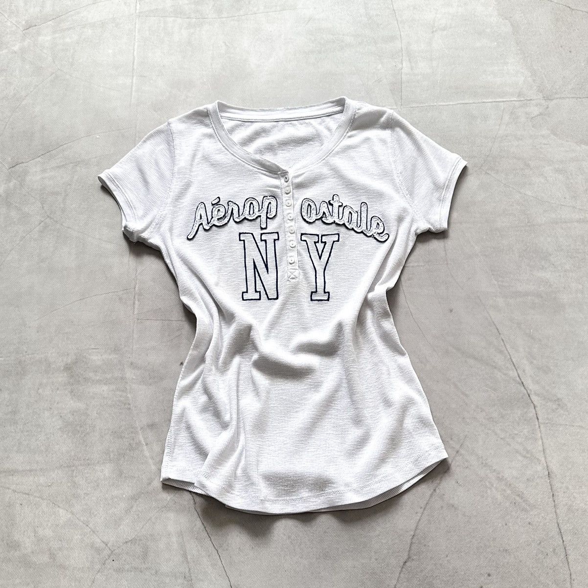 Hysteric Glamour × Undercover 00s Aeropostale NY Aero Vintage Ribbed T Shirt Abercrombie Size L / US 10 / IT 46 - 1 Thumbnail