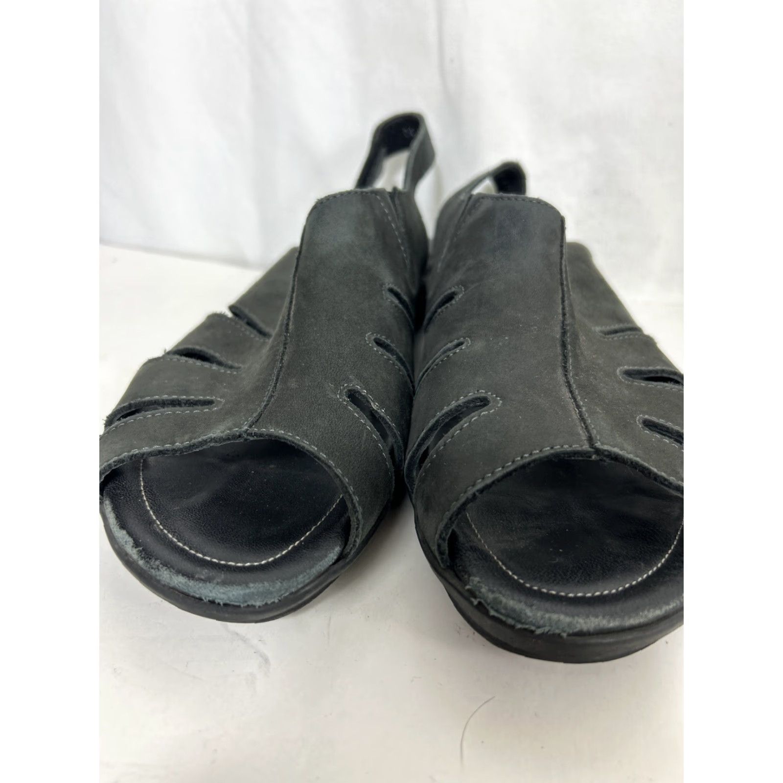 Mephisto Mephisto Womens Sandal Open Toe Slingback Leather Hook & Loop Strap Black 10 Shoes Size US 10 / IT 40 - 4 Thumbnail