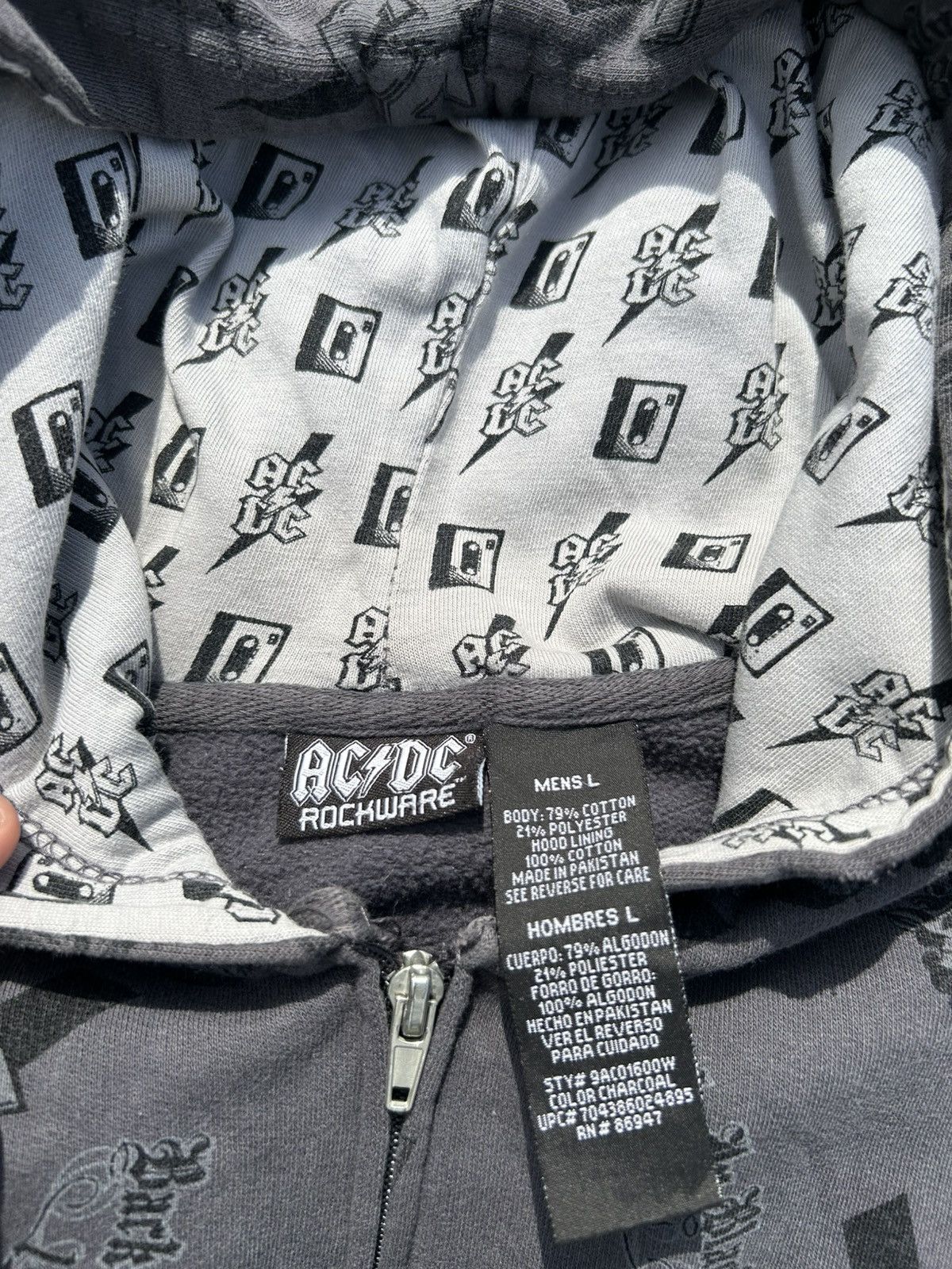 AC/DC Vintage Y2K Rocawear All Over Print Ac/Dc Black On Black Size US L / EU 52-54 / 3 - 3 Thumbnail