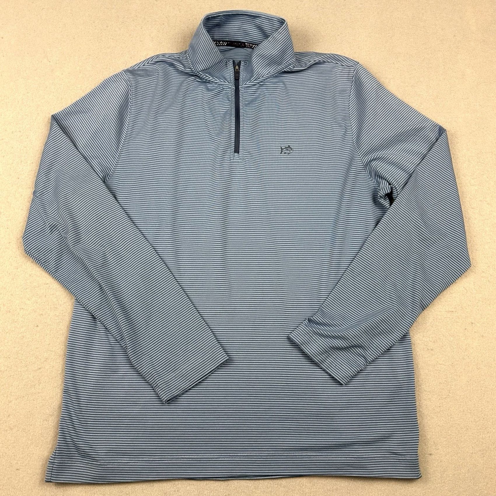 Southern Tide Southern Tide Sweater Men Large Blue Stripe 1/4 Zip Pullover Knit Logo L Size US L / EU 52-54 / 3 - 2 Thumbnail