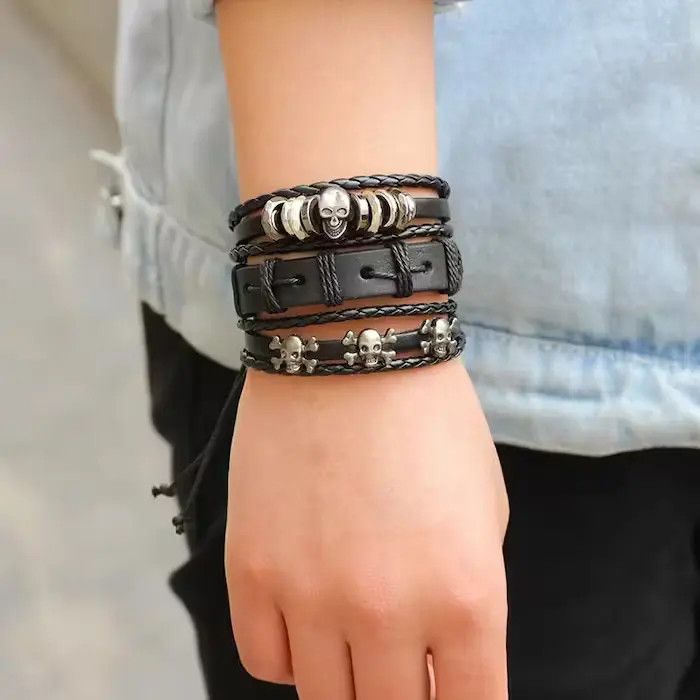 Jewelry Skull Head Multilayer Bracelet Size ONE SIZE - 1 Thumbnail