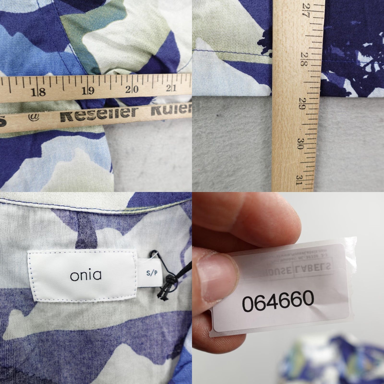 Onia VINTAGE Onia Shirt Blue White Safari Camo Button-Up Short Sleeve S Mens Outdoor Beach Size US S / EU 44-46 / 1 - 8 Thumbnail