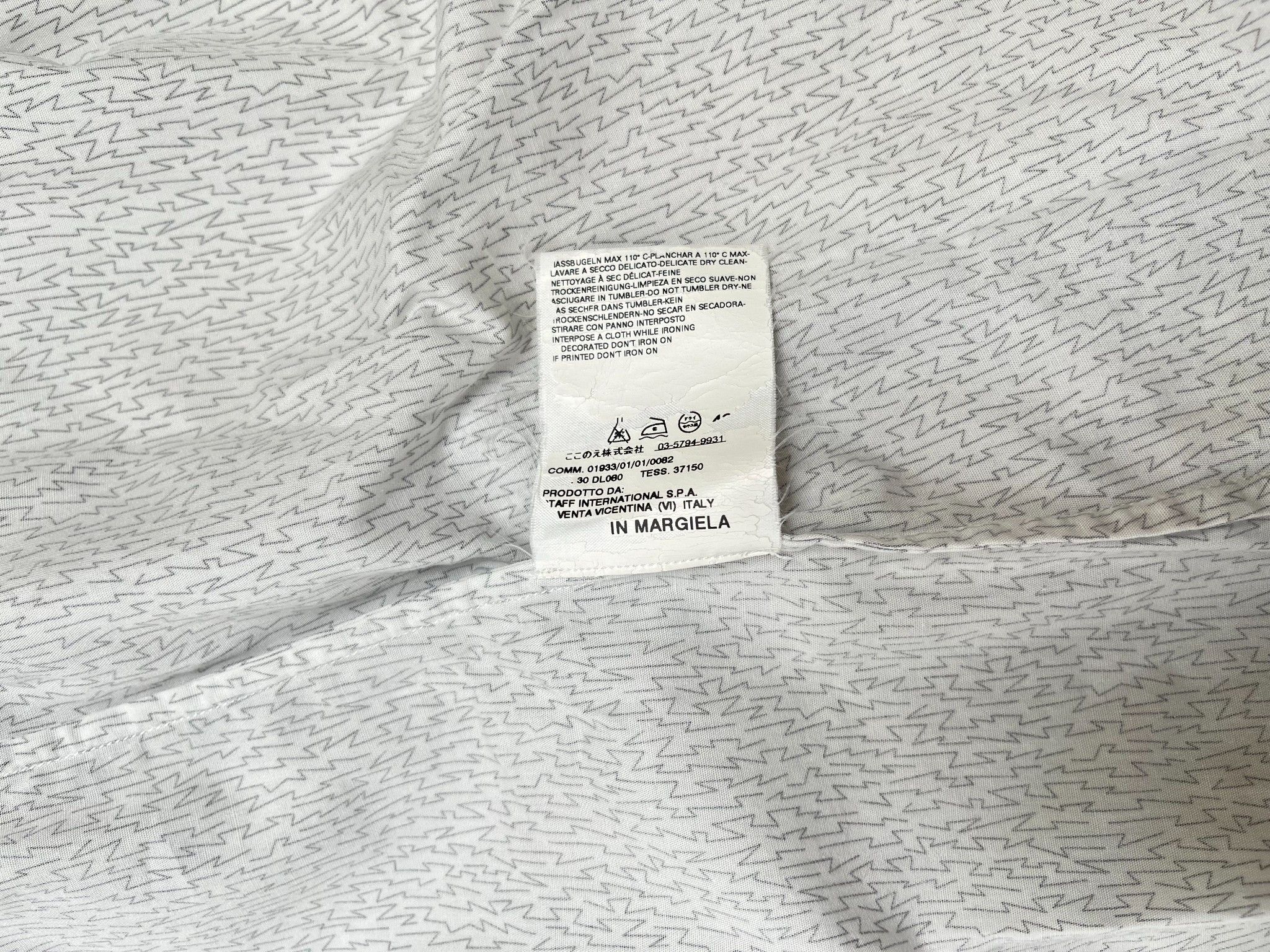 Maison Margiela by Martin S/S 2008 Black Lightining Pattern White Shirt Size US L / EU 52-54 / 3 - 9 Thumbnail