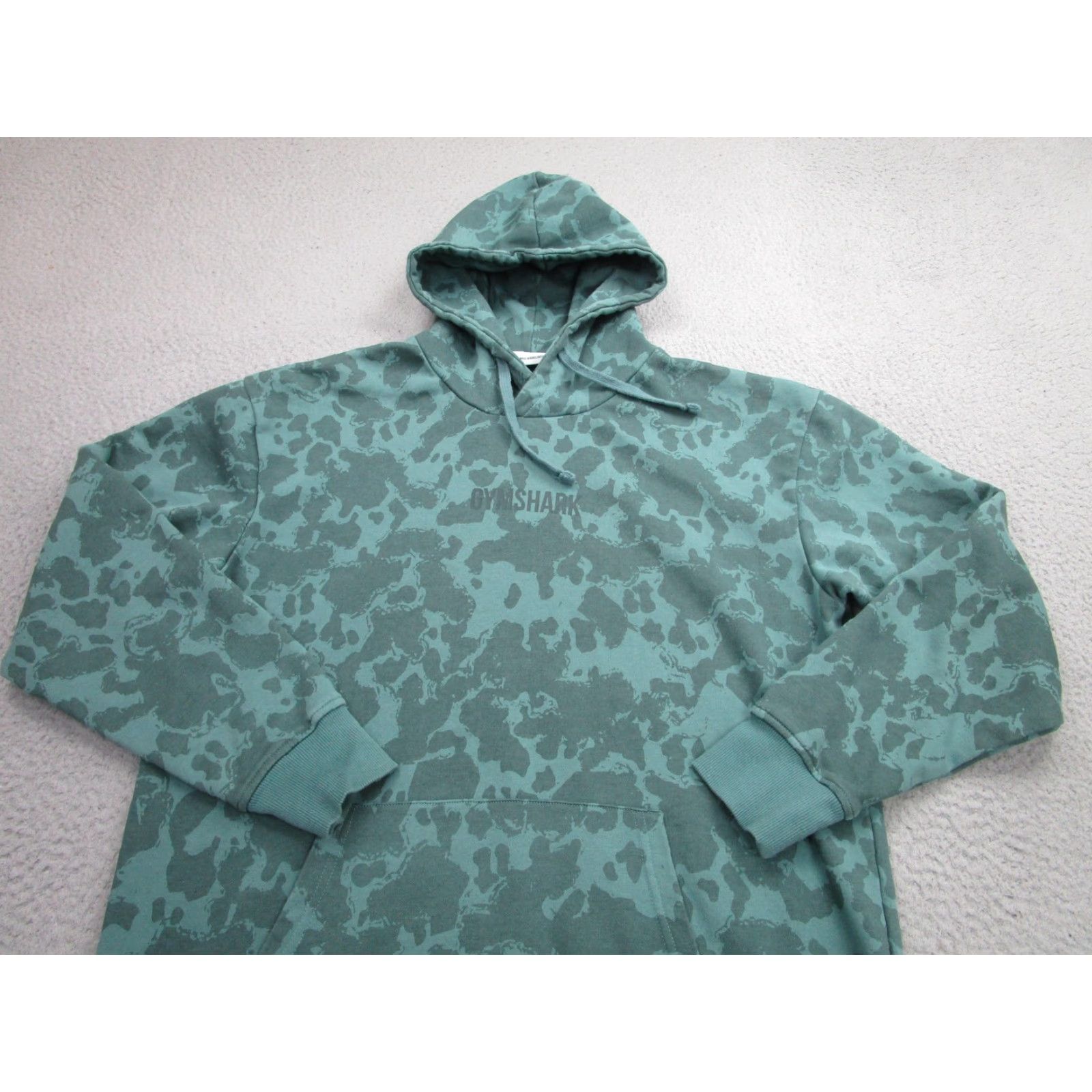 Gymshark Gymshark Hoodie Sweatshirt Mens Medium Green Camo Pullover Kangaroo Pocket Gym Size US M / EU 48-50 / 2 - 2 Thumbnail
