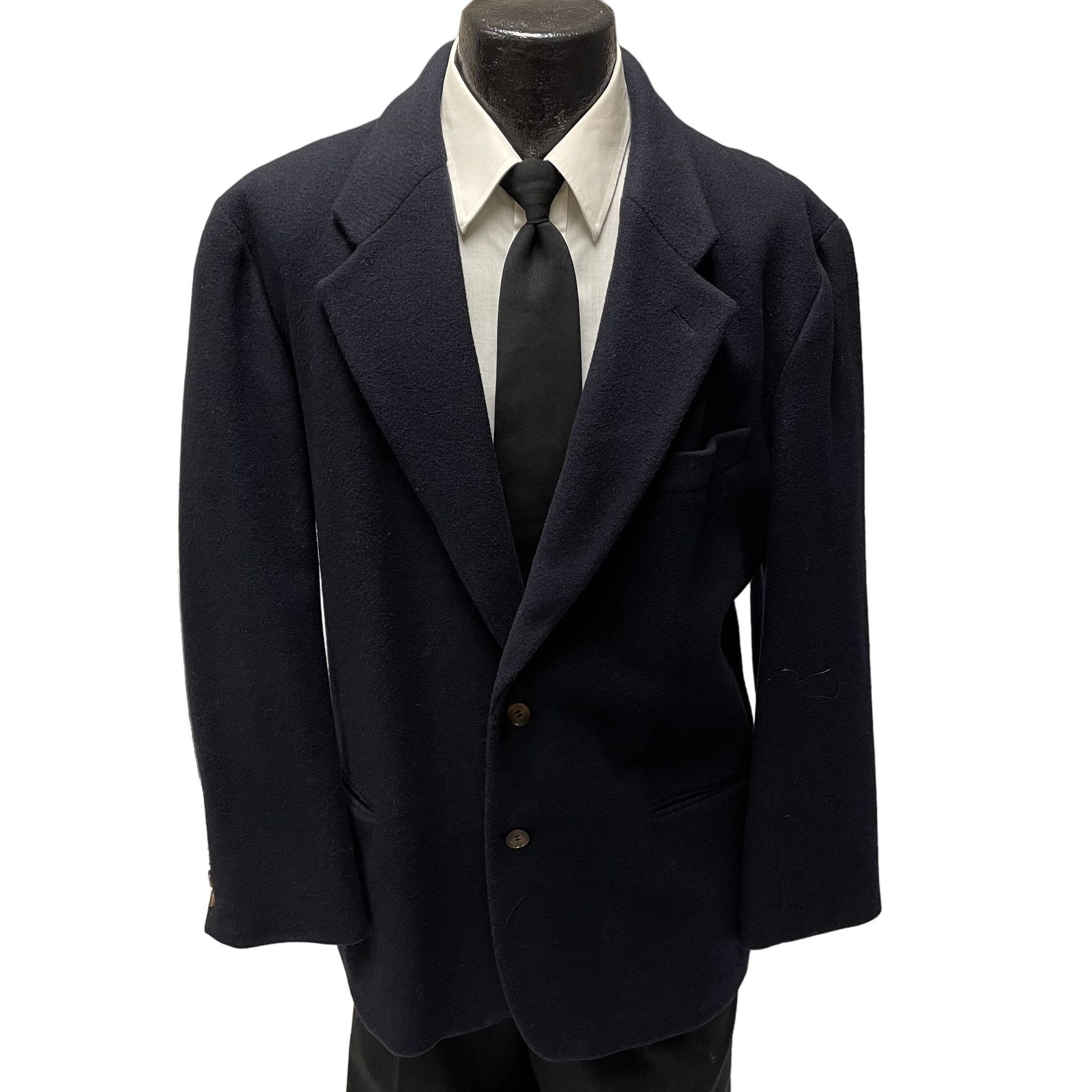 Perry Ellis Vtg Perry Ellis NAVY Blue Sport Coat THICK WOOL Jacket Size US XL / EU 56 / 4 - 1 Thumbnail