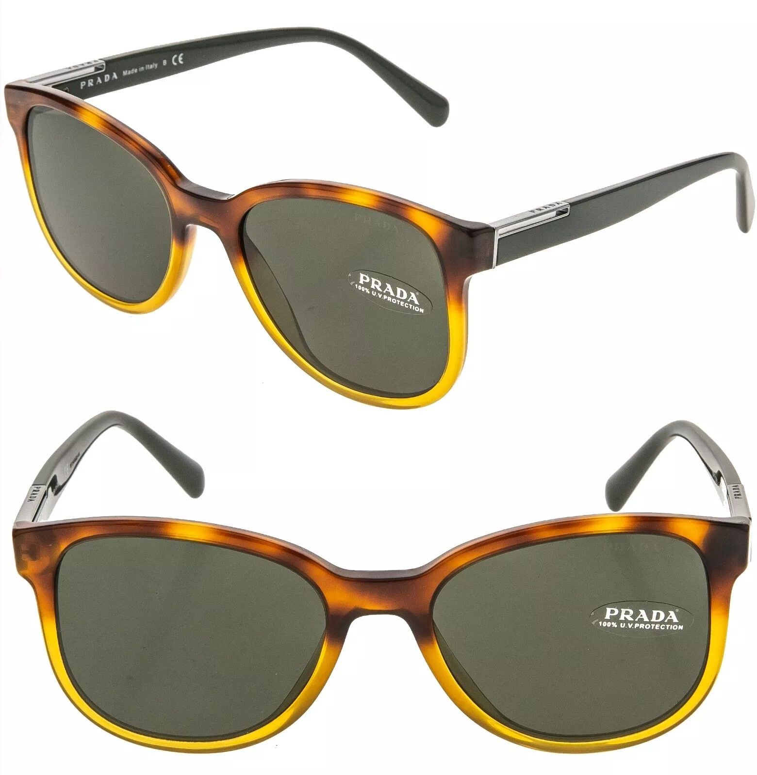 Prada PRADA Square 08U Brown Green Authentic Sunglasses PR08US Size ONE SIZE - 1 Thumbnail