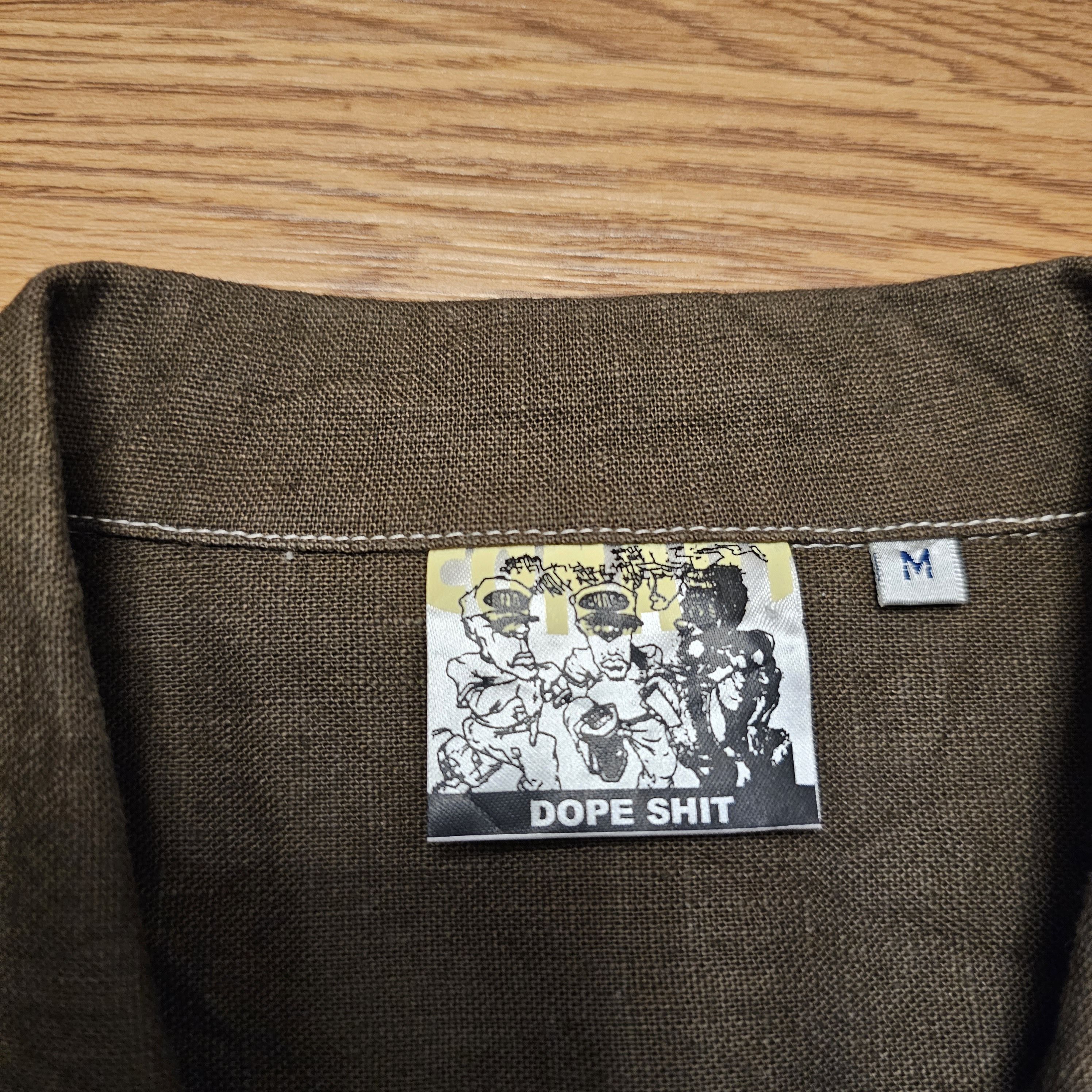 JNCO Vtg Y2K Conart Dope Shit Linen Contrast Stitch Button Shirt Size US M / EU 48-50 / 2 - 6 Thumbnail