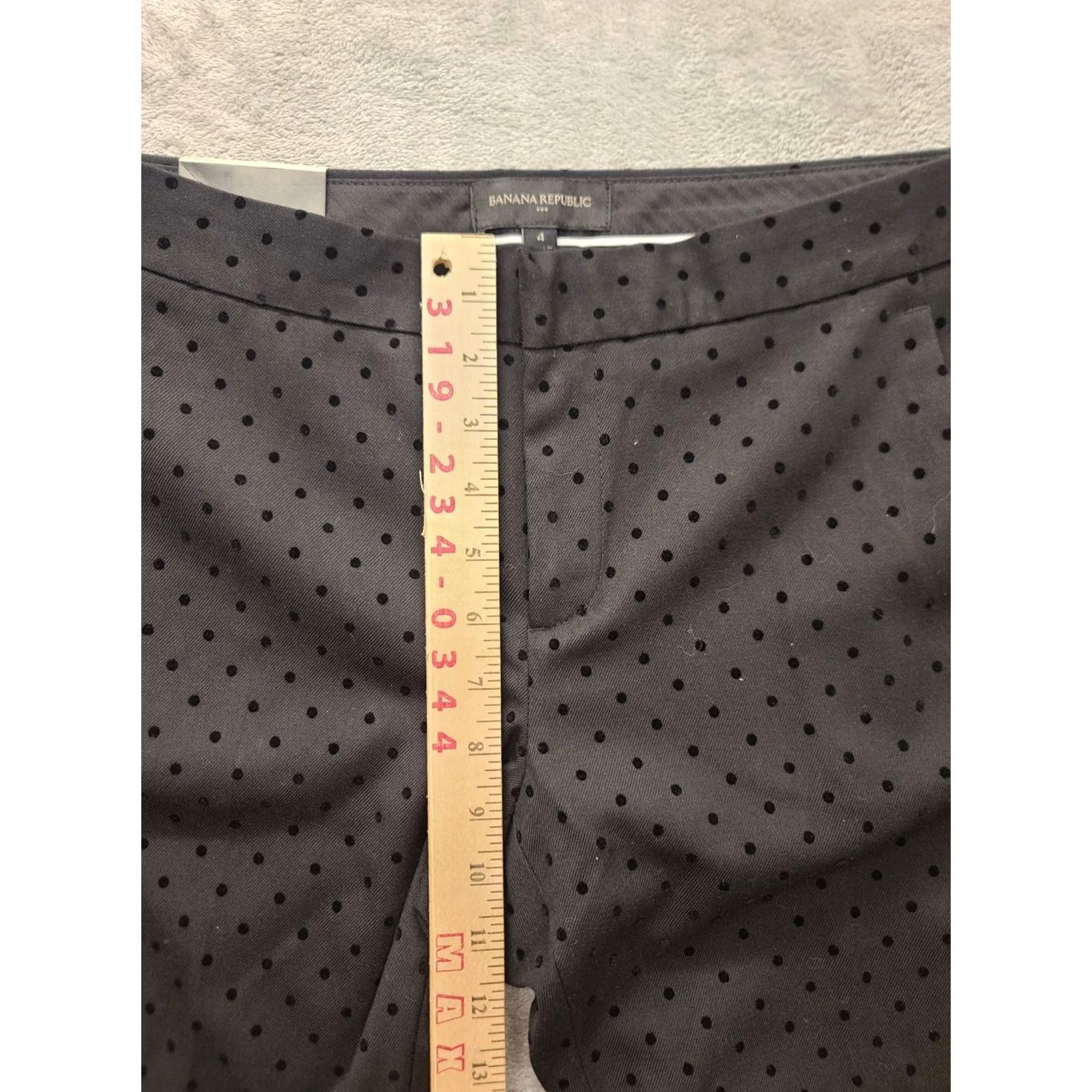 Banana Republic VINTAGE Banana Republic Pants Womens 4 Slim Tapered Mid Rise Dress Casual Black Dots Size 27" / US 4 / IT 40 - 6 Thumbnail