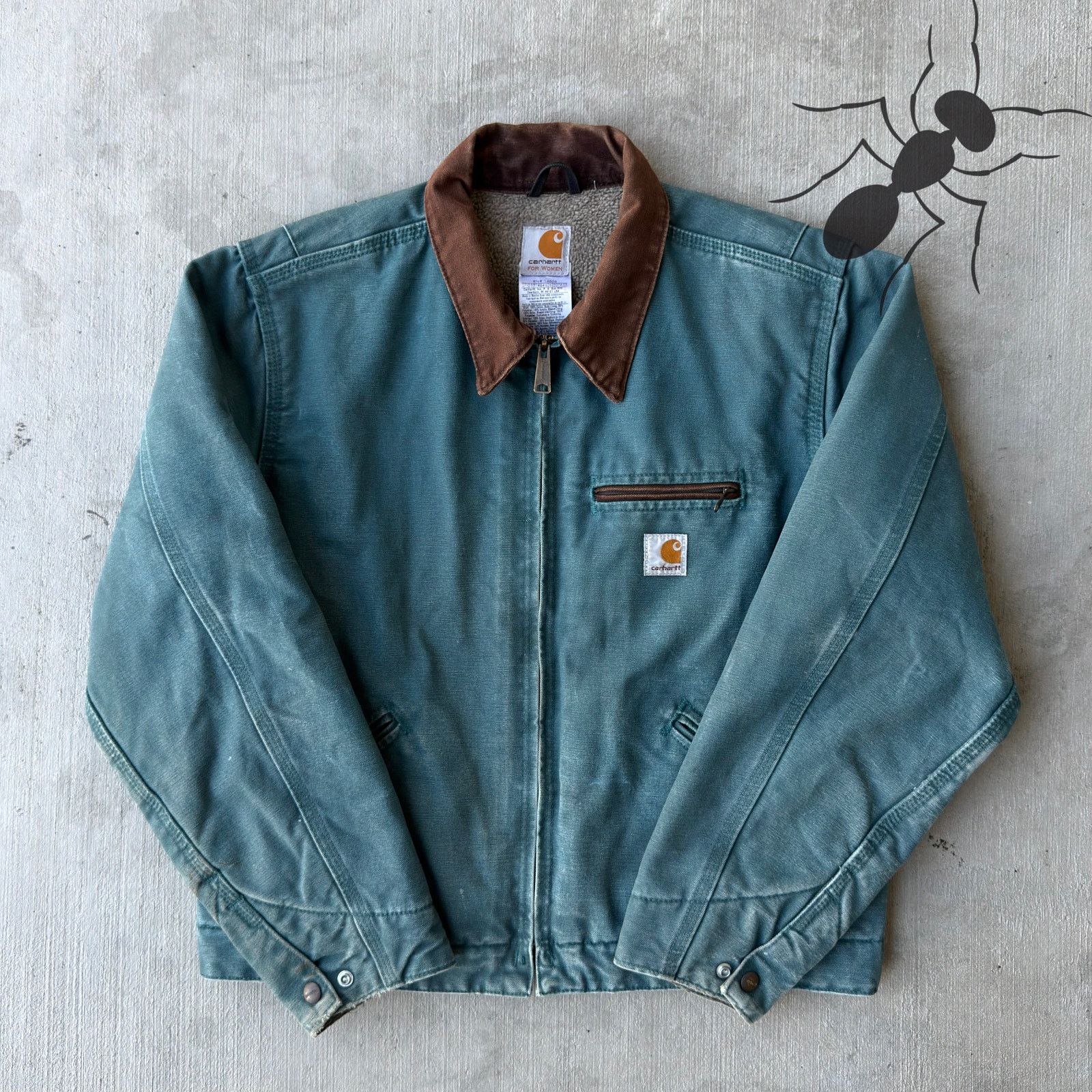 Carhartt × Vintage Carhartt WJ097 DTL green Detroit WOMENS work wear jacket Size US M / EU 48-50 / 2 - 1 Thumbnail