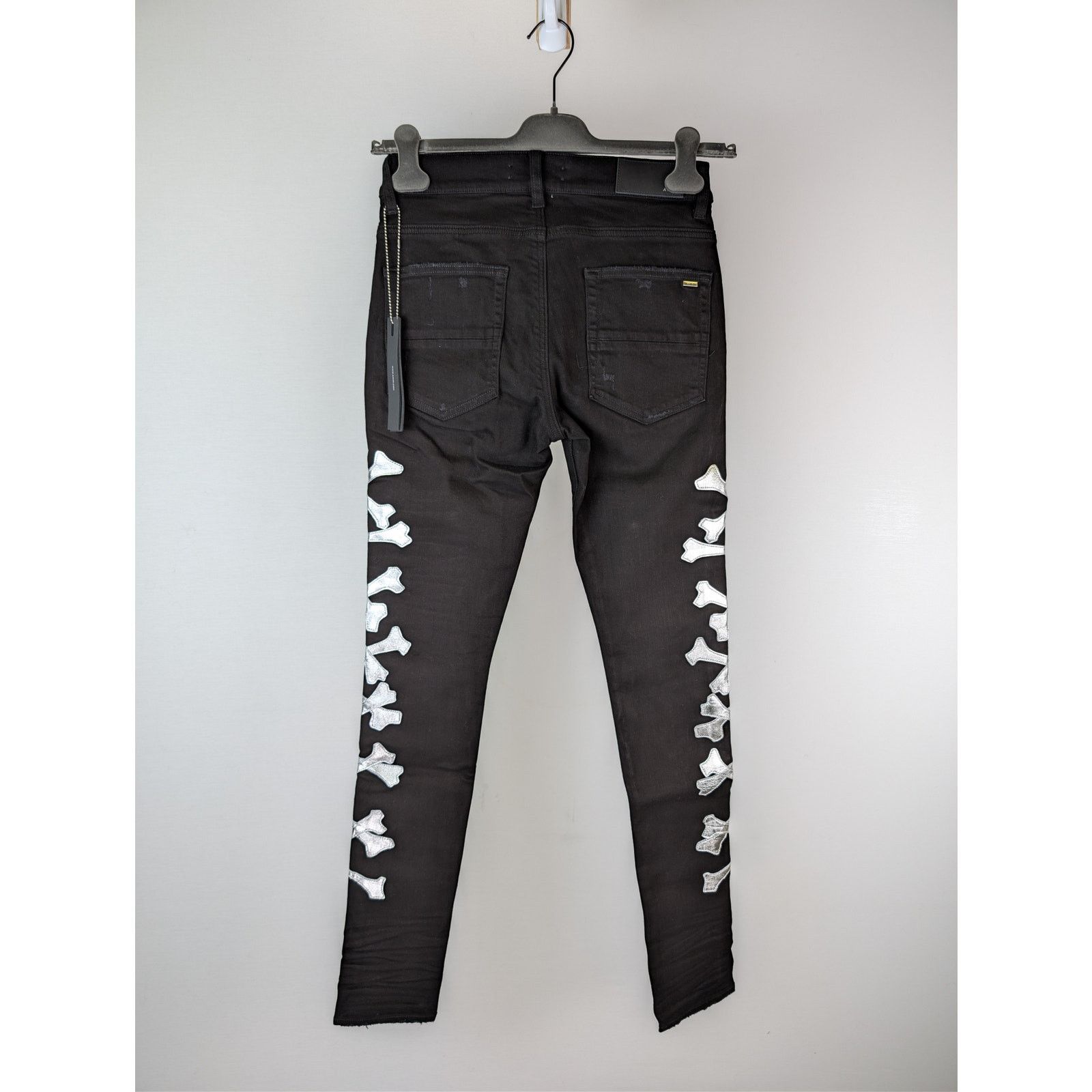 Amiri o1rshd1 Bones Jean Denim Jeans in Black/Silver Size US 30 / EU 46 - 11 Thumbnail