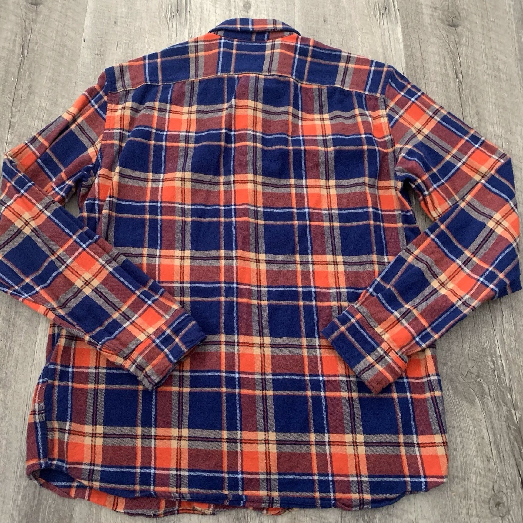 Gap GAP Untucked Flannel Shirt Mens Large Orange Plaid Cotton Long Sleeve Button-Up Casual Size US L / EU 52-54 / 3 - 5 Thumbnail