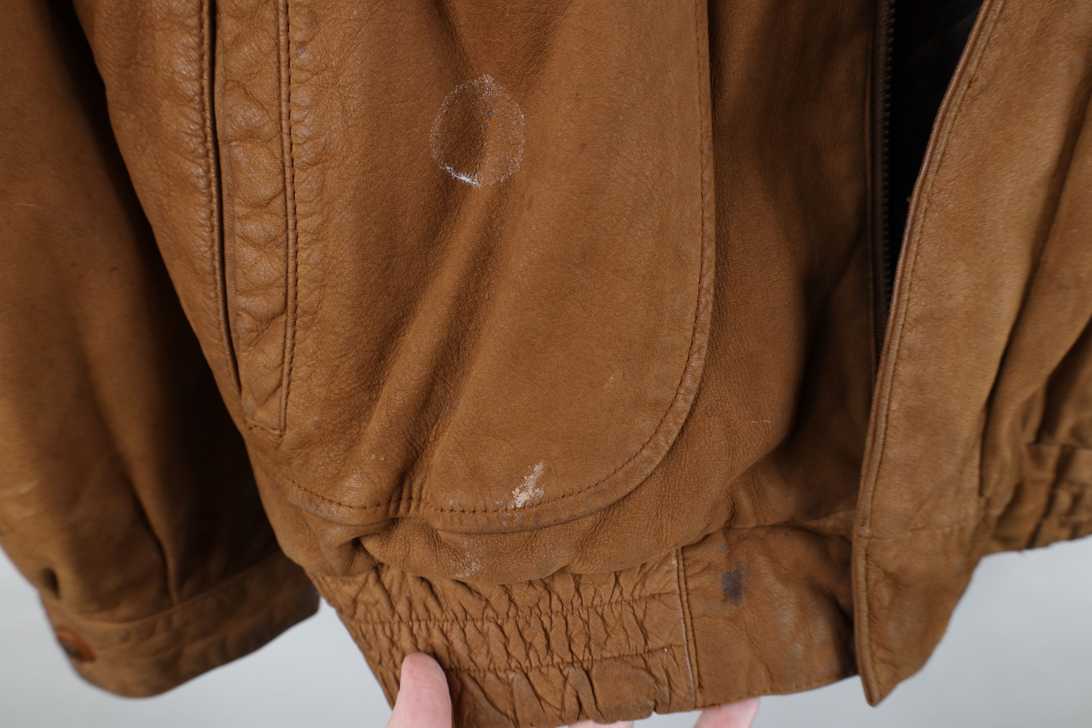 Vintage AS IS Vintage 90s Streetwear Suede Leather Bomber Jacket Size US L / EU 52-54 / 3 - 5 Thumbnail