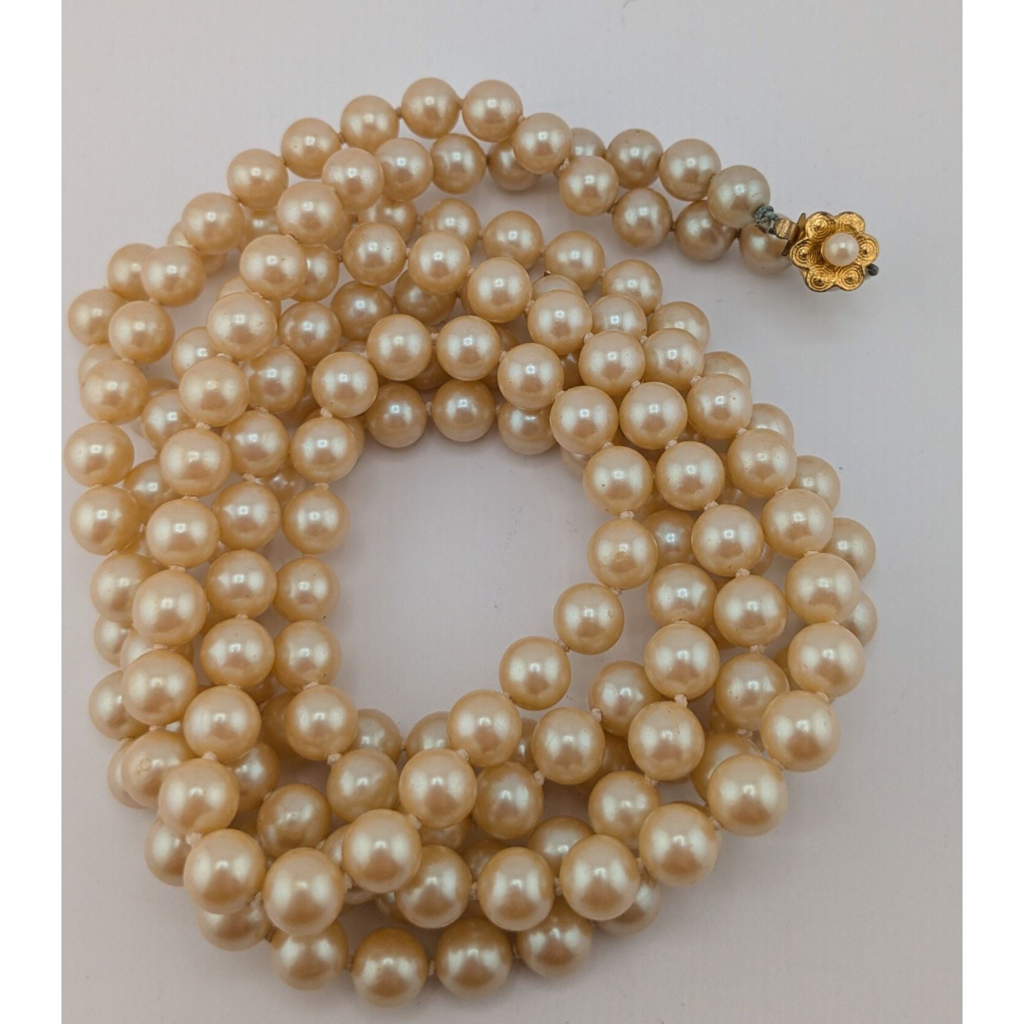 Other Vintage Glam 60-Inch Faux Pearl Necklace With Floral Box Cla Size ONE SIZE - 11 Thumbnail