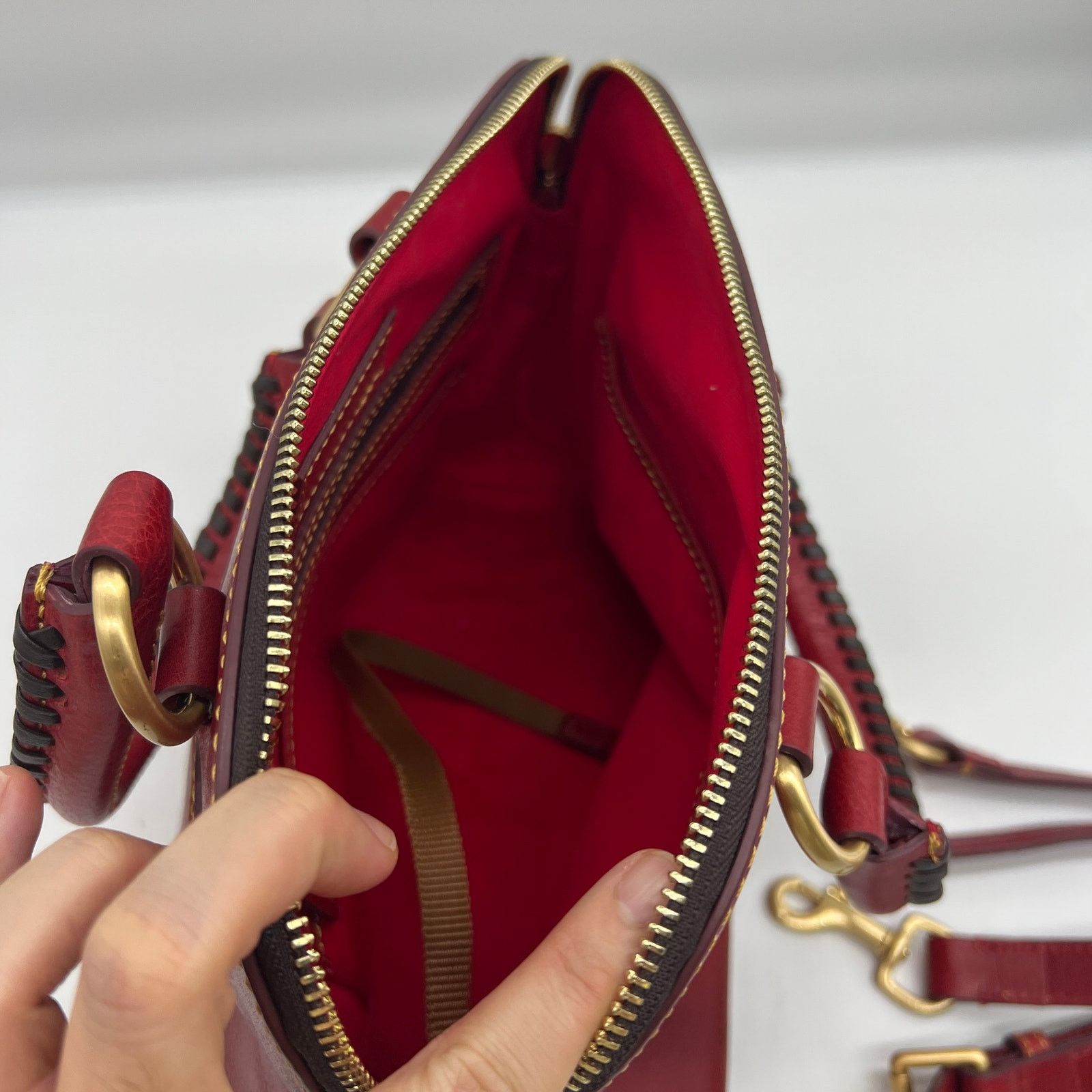 Dooney & Bourke Dooney & Bourke Florentine Leather Domed Purse Red Color Size ONE SIZE - 17 Thumbnail