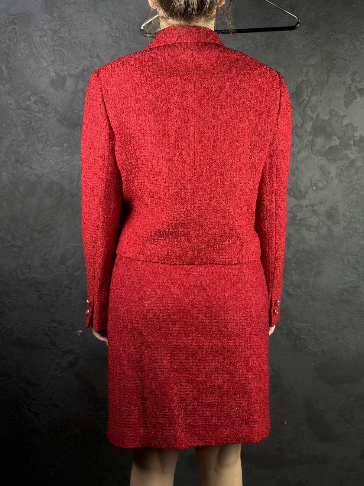 Versace × Vintage Archive!! VERSACE Classic V2 80s Red Skirt Jacket Suit Wool Size M / US 6-8 / IT 42-44 - 4 Thumbnail