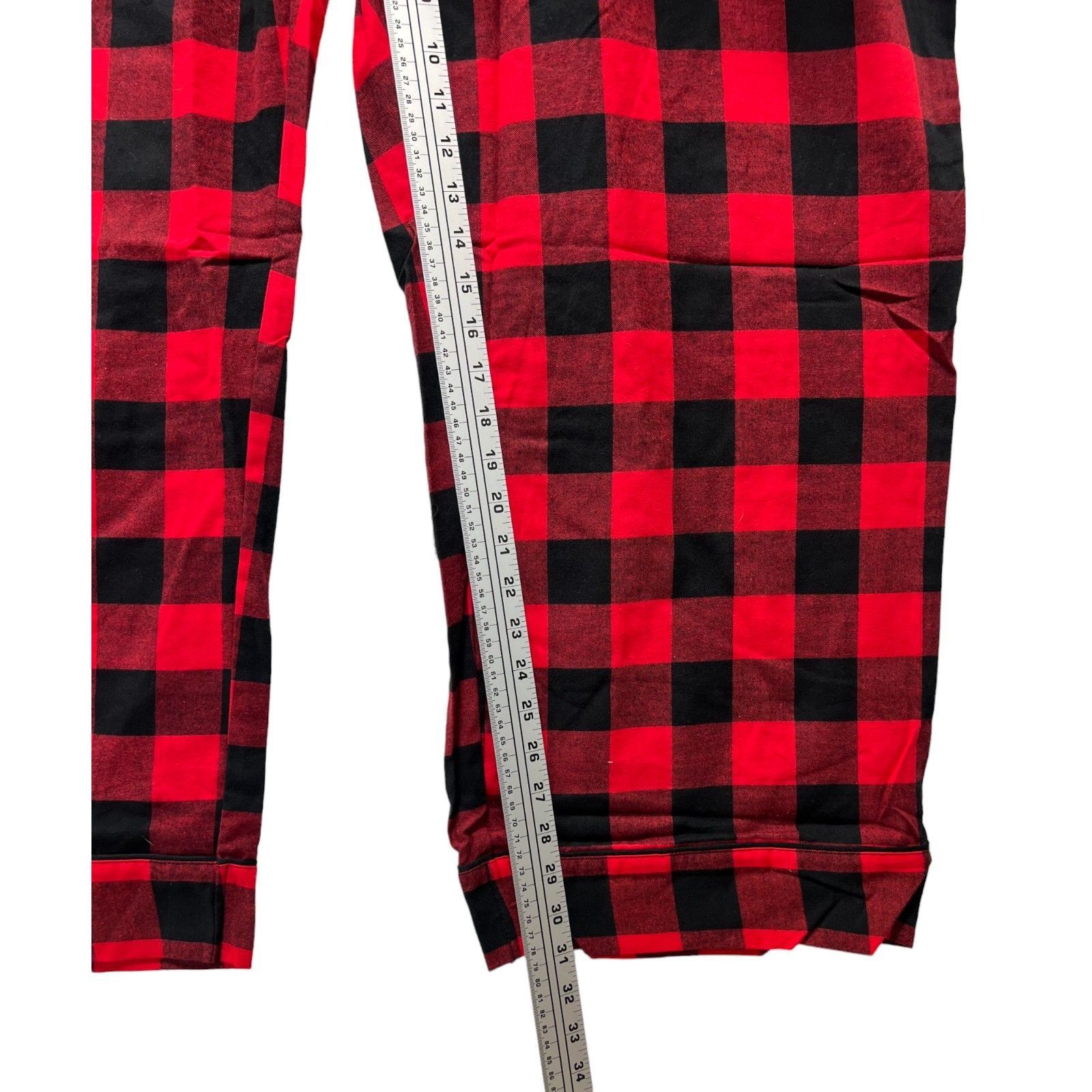 Other Wonder Shop - Women's Red Buffalo Check Flannel Pajama Set - Size ONE SIZE - 15 Thumbnail