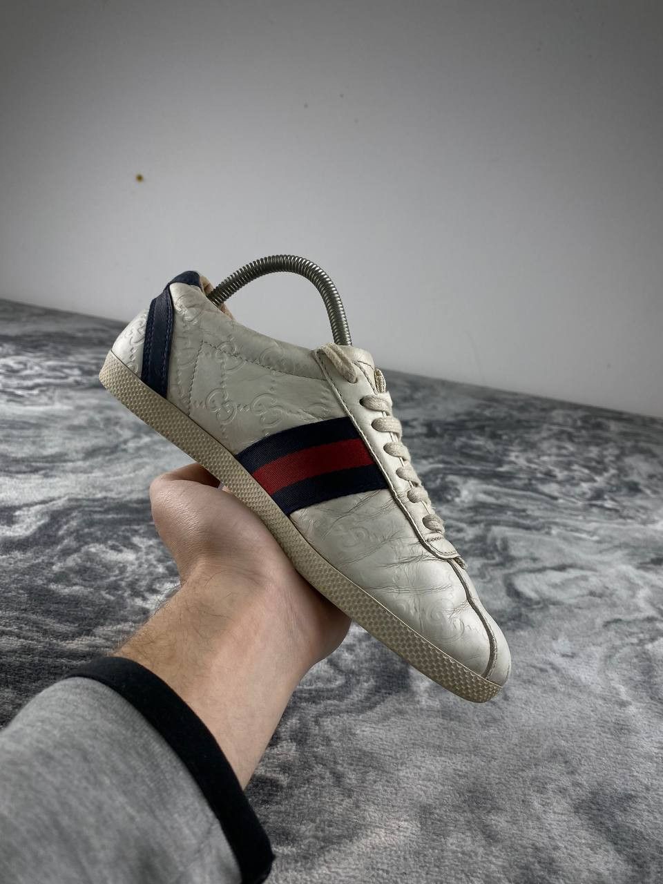 Gucci Gucci Ace Leather GG Sneaker Women Size 35 White Size US 5 / IT 35 - 14 Thumbnail
