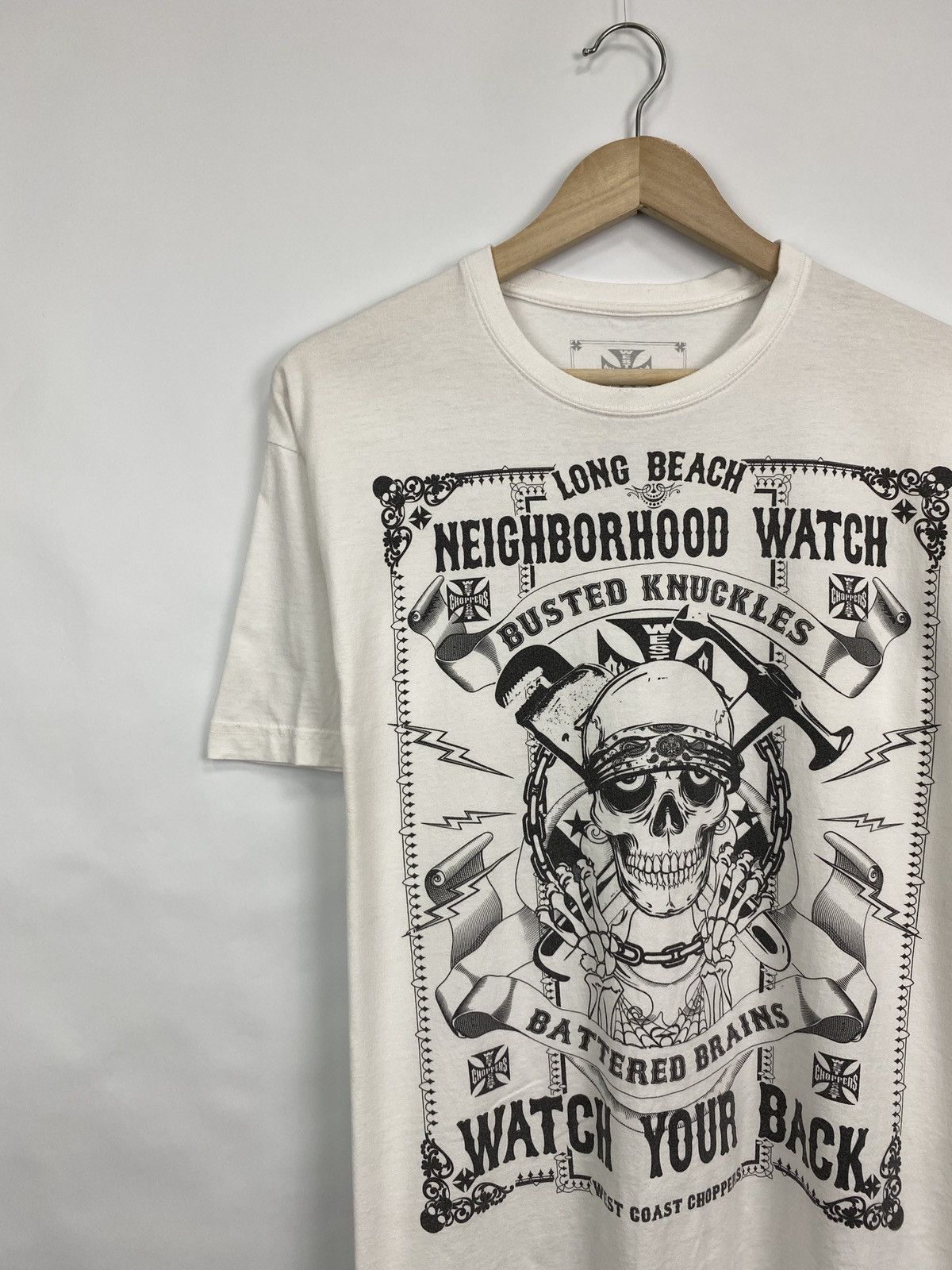 West Coast Choppers 🇺🇸 Vintage Y2K West Coast Choppers Neighborhood Skull T-Shirt Size US XL / EU 56 / 4 - 2 Thumbnail