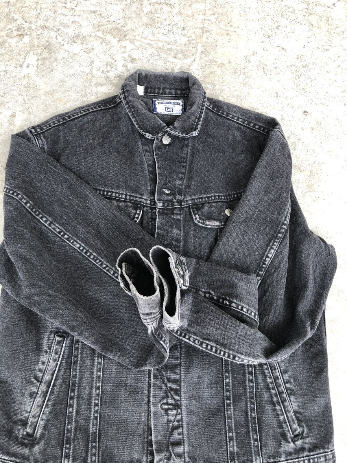 If Six Was Nine Vintage 90s Lee Denim Jacket Distressed Size US L / EU 52-54 / 3 - 19 Thumbnail
