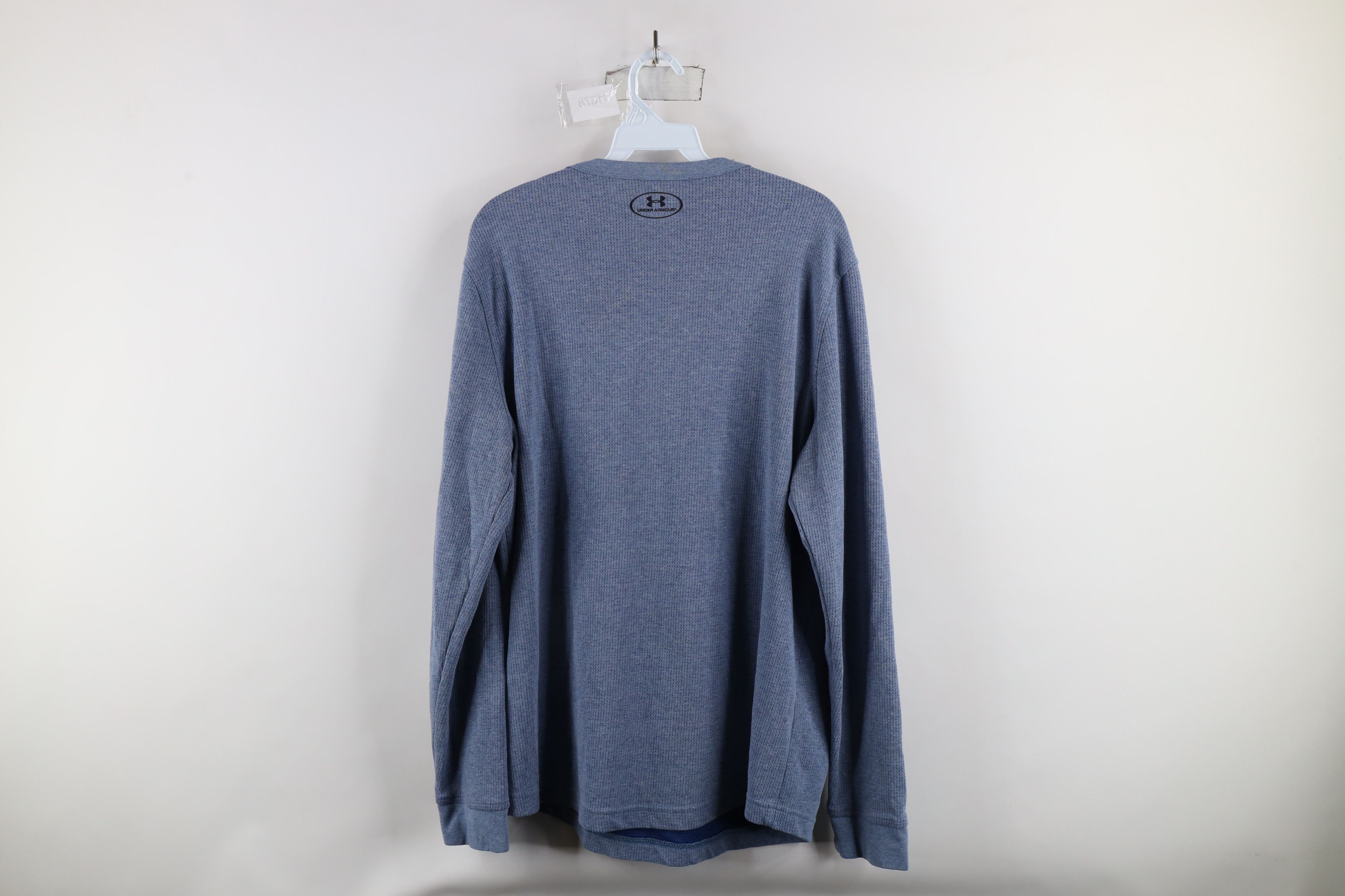 Under Armour × Vintage Under Armour Loose Thermal Waffle Knit Henley T-Shirt Blue Size US L / EU 52-54 / 3 - 9 Thumbnail