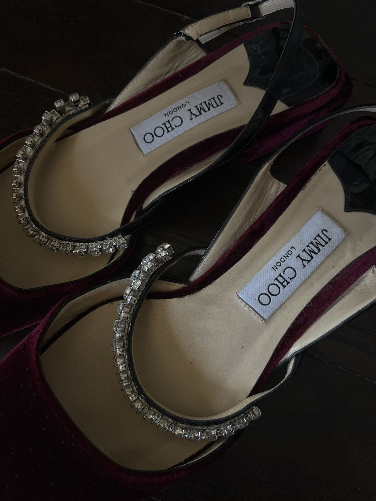 Jimmy Choo Jimmy Choo bedazzled velvet shoes Size US 9.5 / IT 39.5 - 3 Thumbnail